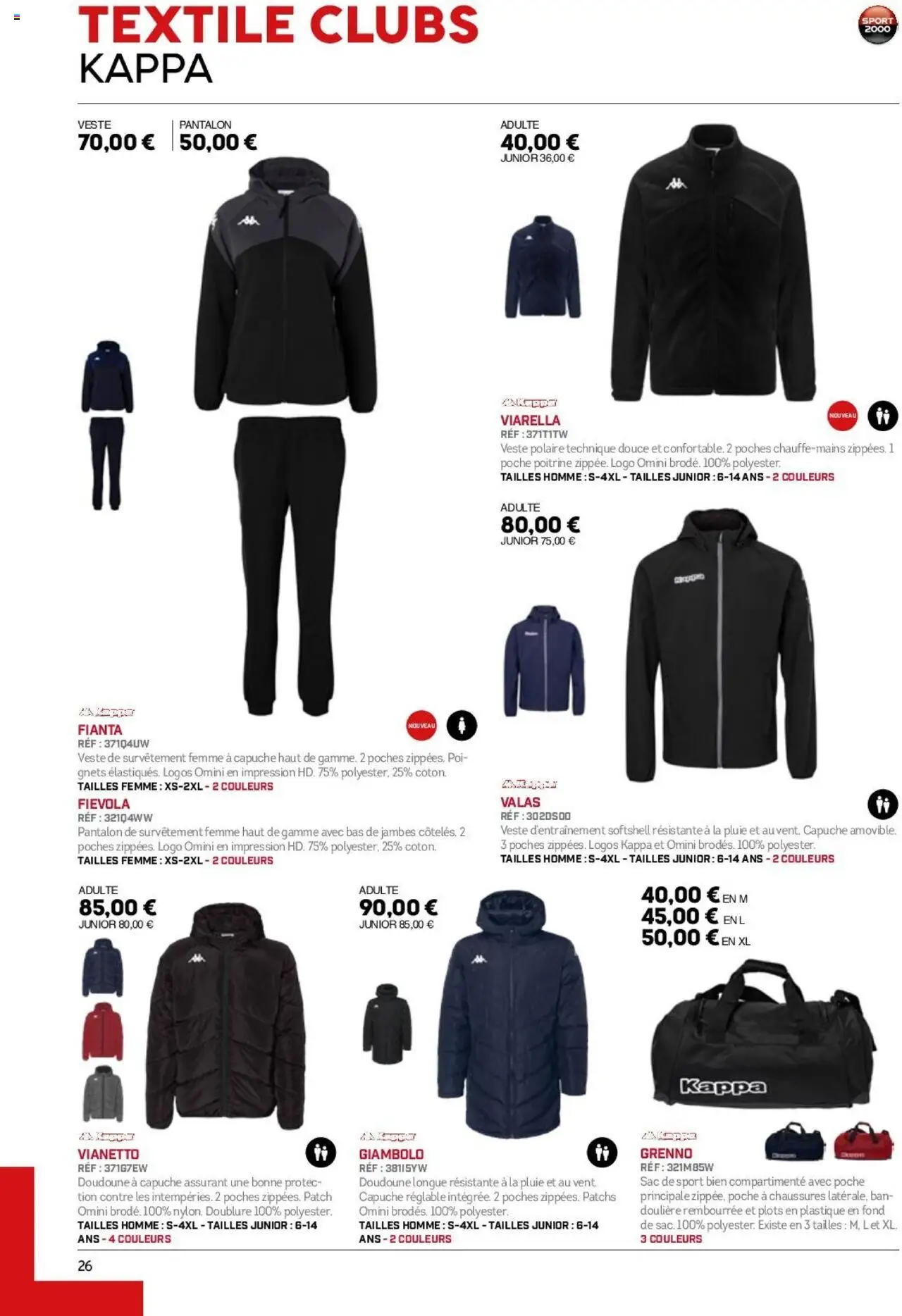 {H1} | Page: 26 | Produits: Plots, Veste, Pantalon, Doudoune