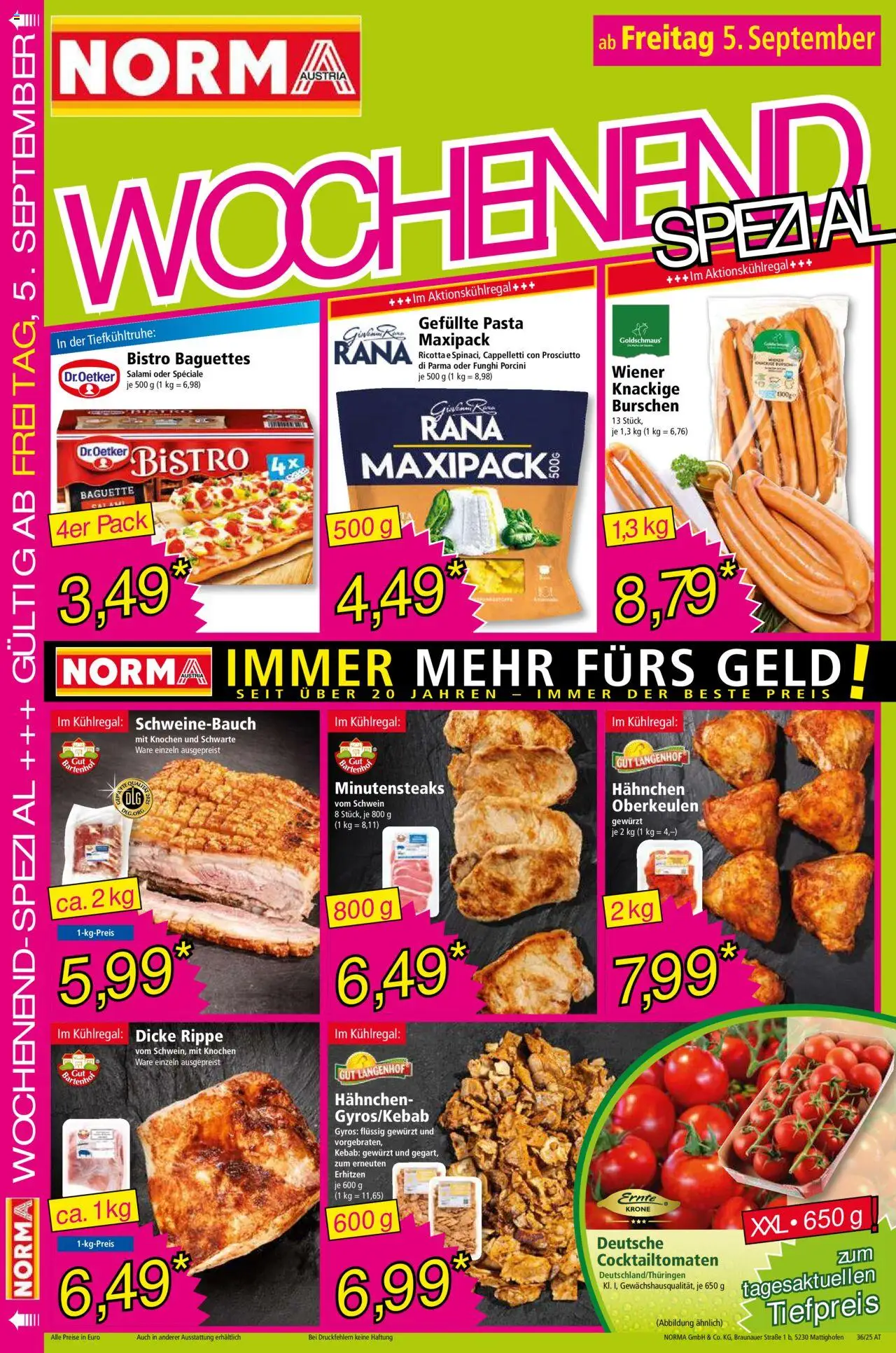 Norma Flugblatt gültig ab 01.09.2025 | Seite: 16 | Produkte: Pasta, Jääkaappipakastin, Salami