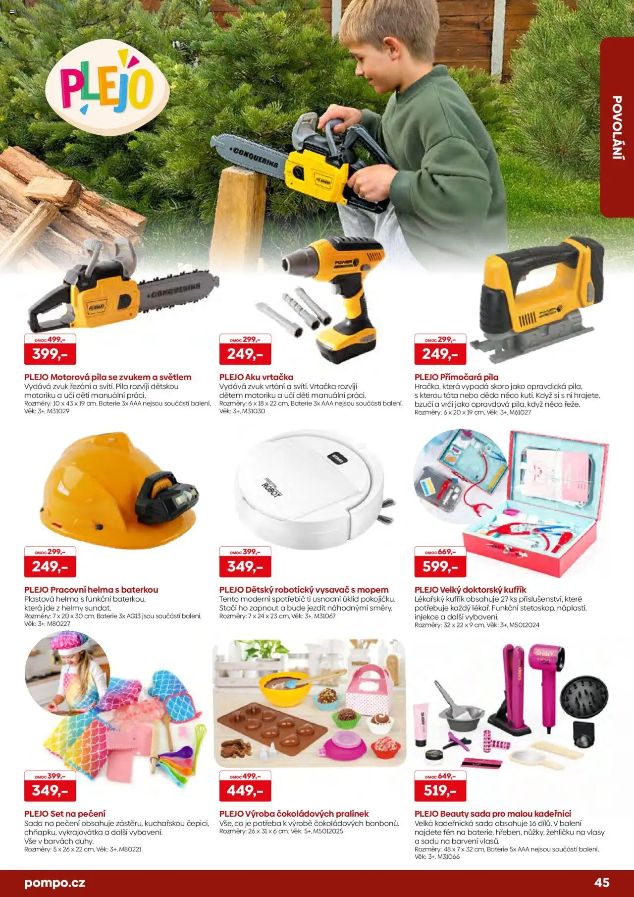 POMPO katalog Vánoce 2025 od 16.10.2025 | Strana: 45 | Produkty: Vysavač, Aku vrtačka, Robot, Baterie