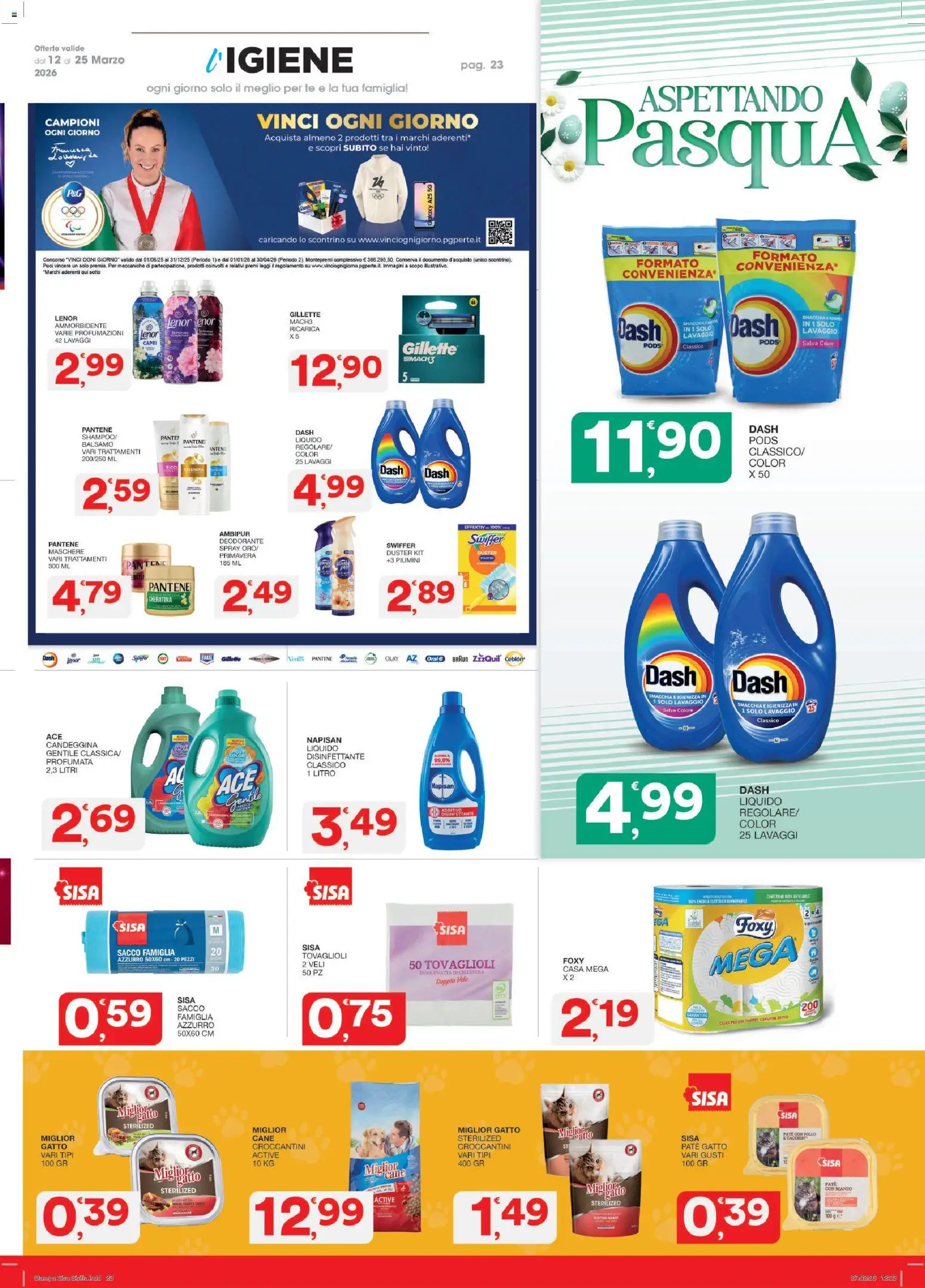 Volantino SISA del 12.03.2026 | Pagina: 23 | Prodotti: Balsamo, Deodorante, Ammorbidente, Candeggina