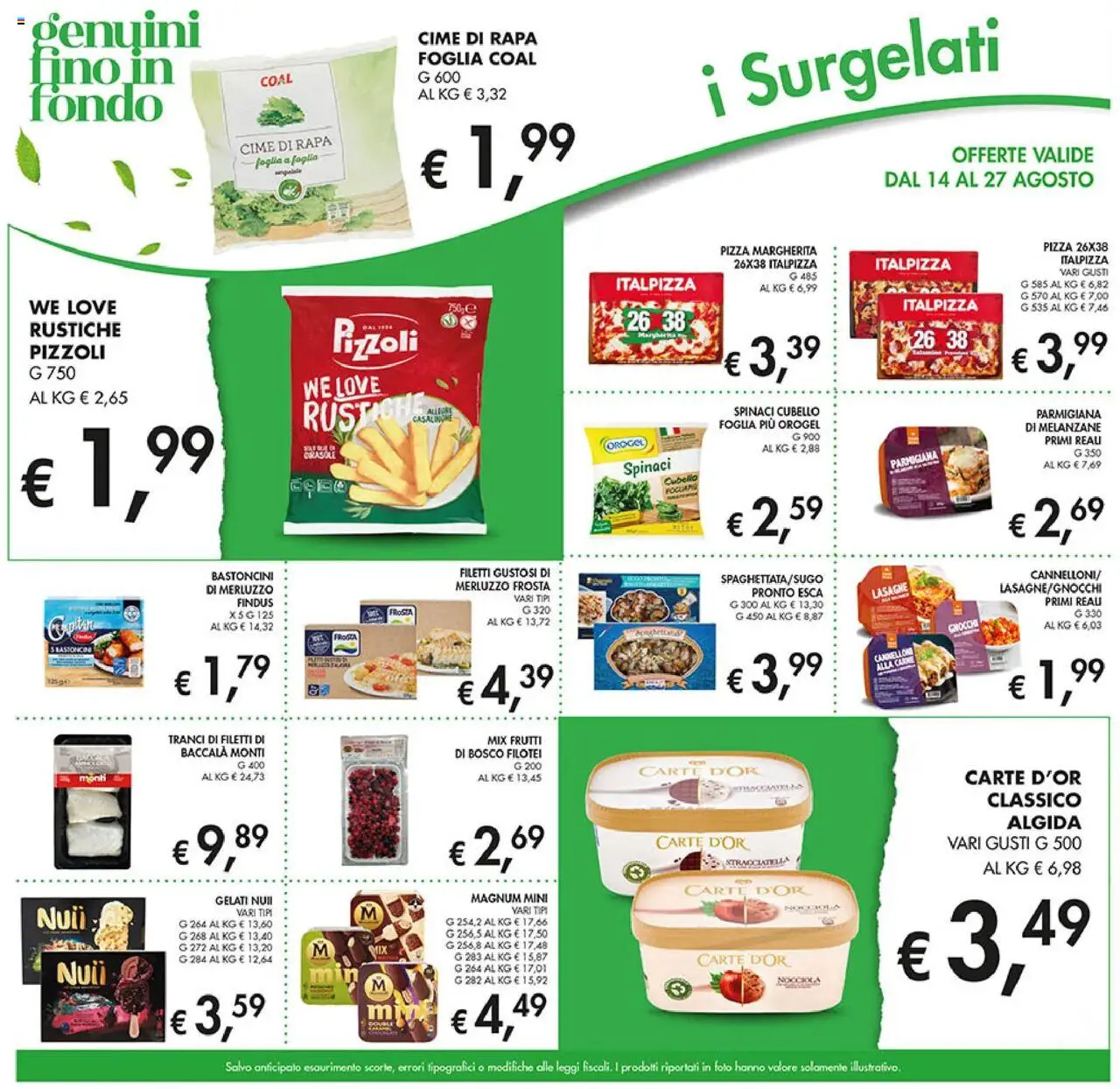 Volantino Coal del 14.08.2025 | Pagina: 11 | Prodotti: Pizza, Merluzzo, Gnocchi, Stracciatella