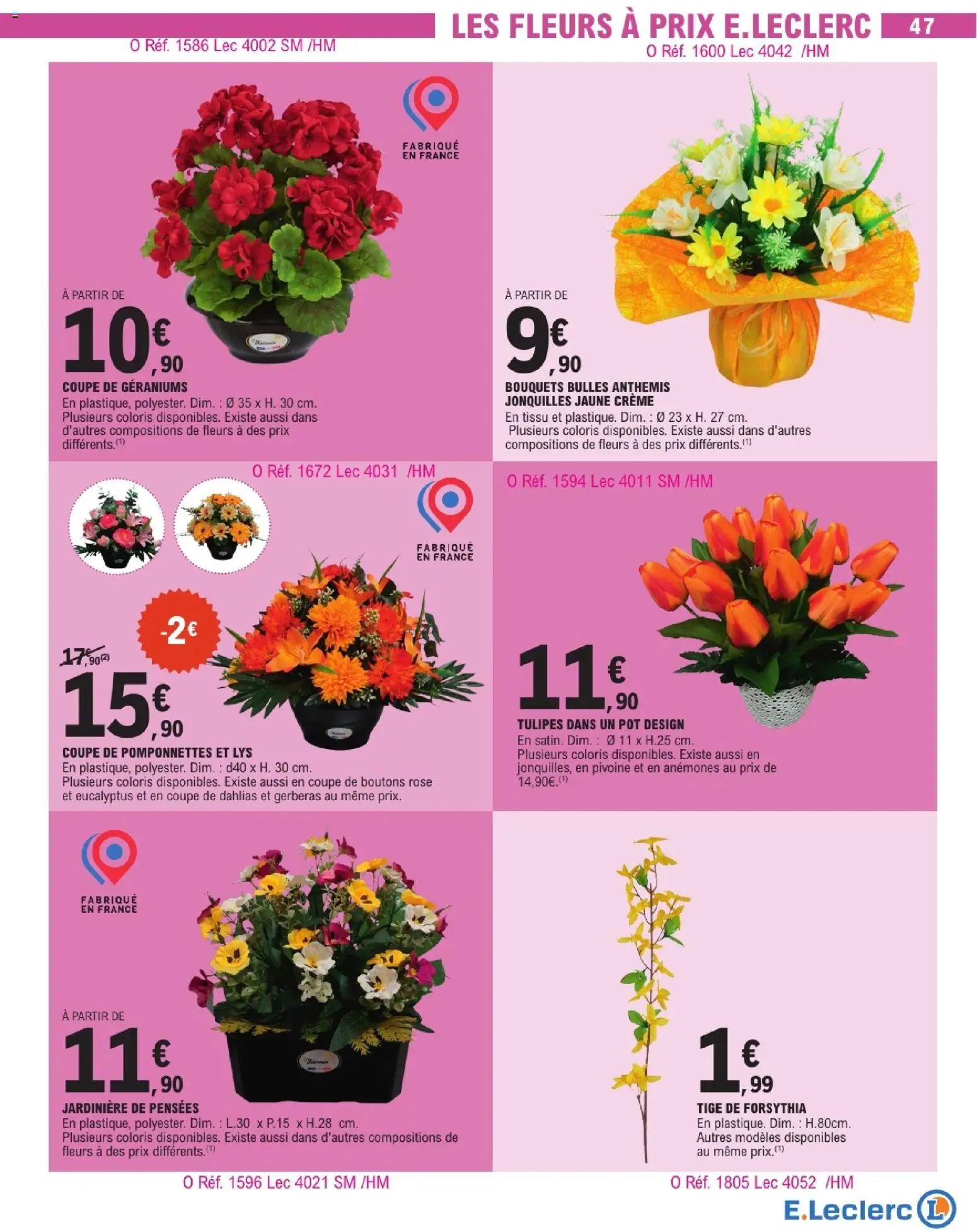 {H1} | Page: 47 | Produits: Jardinière, Tulipes, Crème