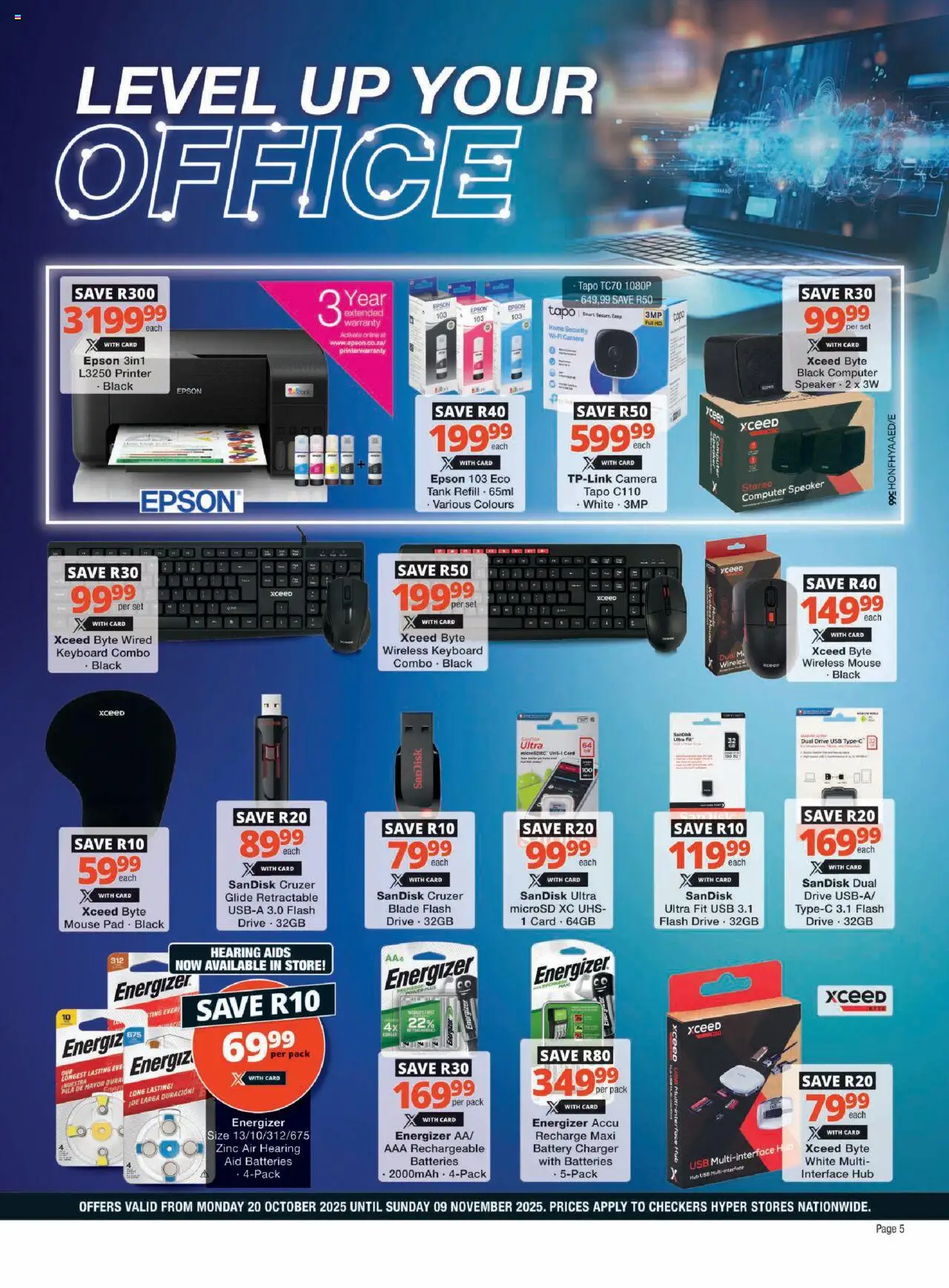 New Checkers catalogue – valid from 20.10.2025 | Page: 5 | Products: Computer, Camera, Tank, Battery