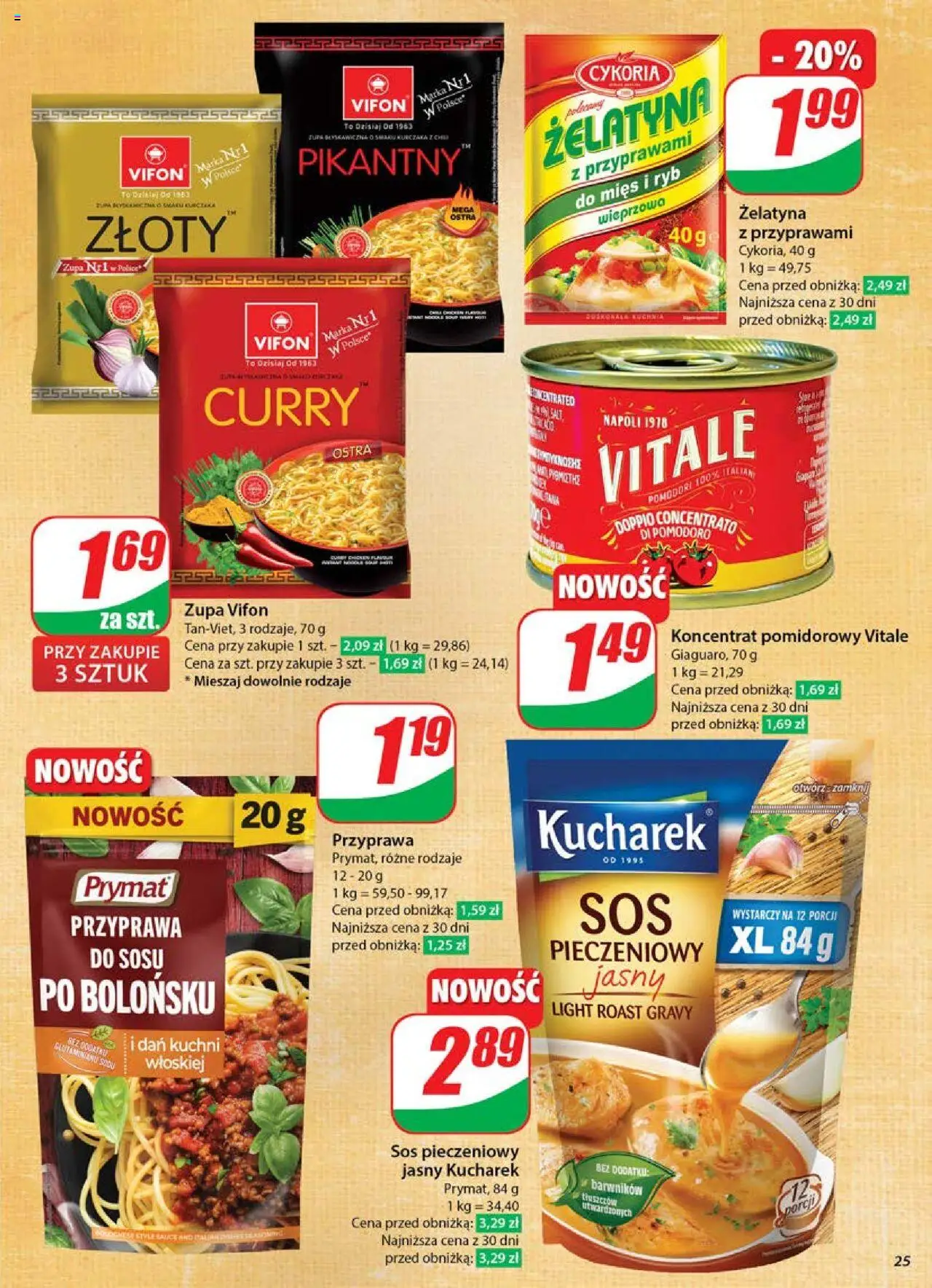 Dino Gazetka od 04.06.2025 | Strona: 25 | Produkty: Curry, Żelatyna, Vifon, Zupa
