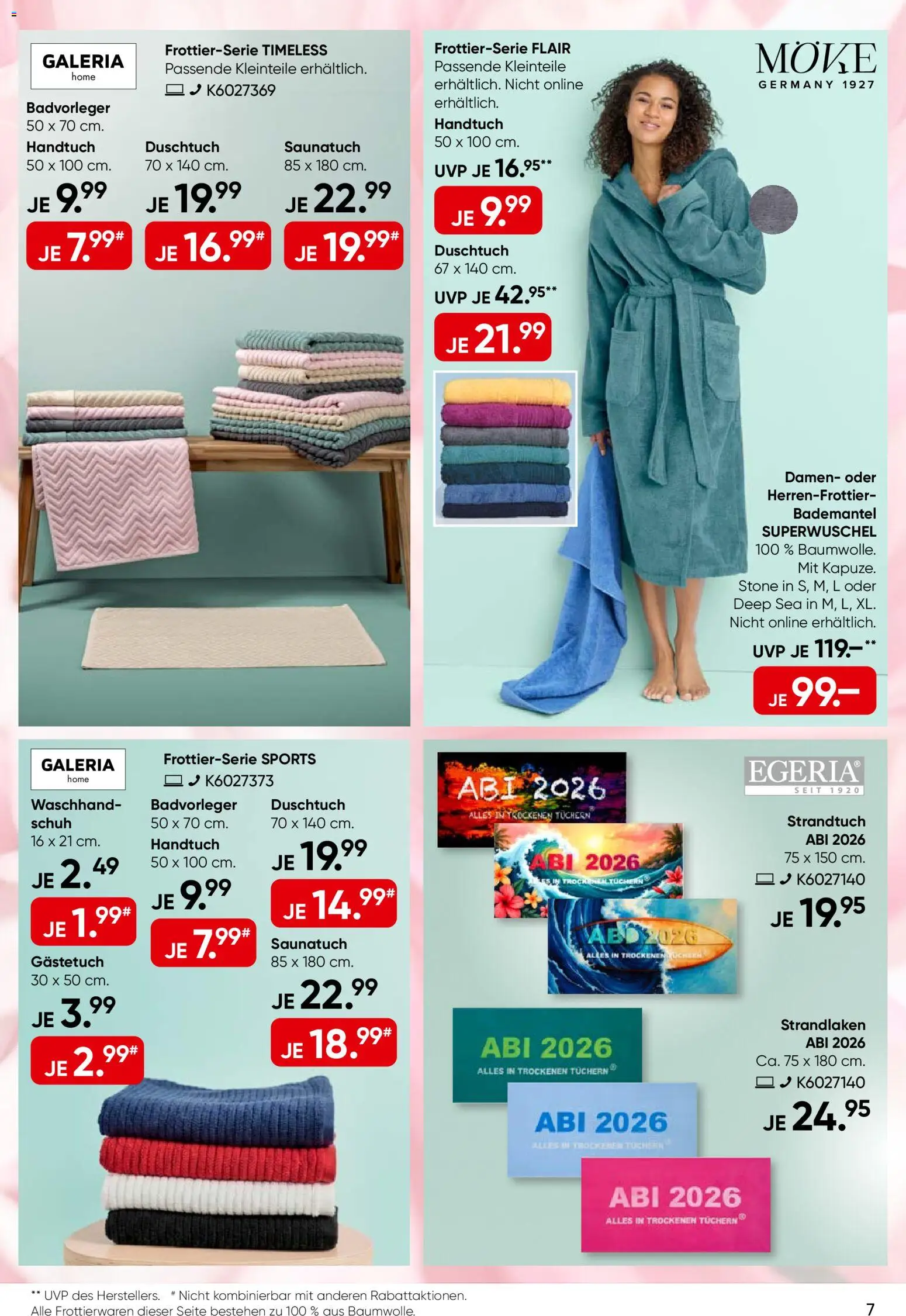 Galeria Karstadt Kaufhof Prospekt 	 – gültig ab 30.03.2026 | Seite: 7 | Produkte: Strandtuch, Bademantel