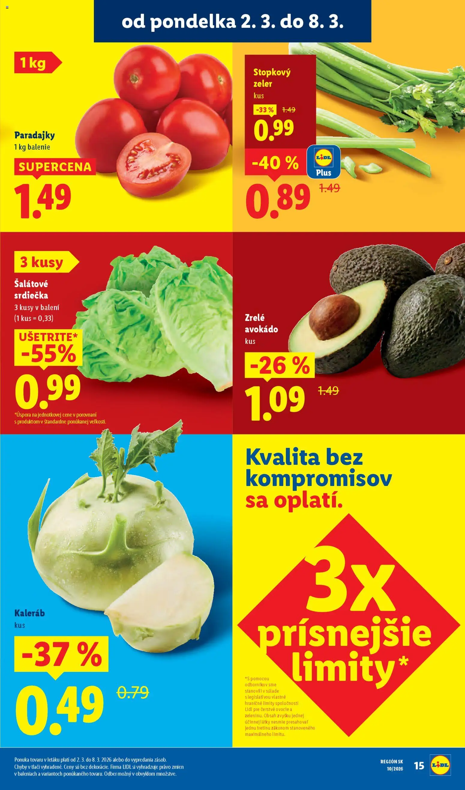 Nové Lidl akcie – leták je platný od 05.03.2026 | Strana: 55 | Produkty: Paradajky, Avokádo, Zeler, Ovocie