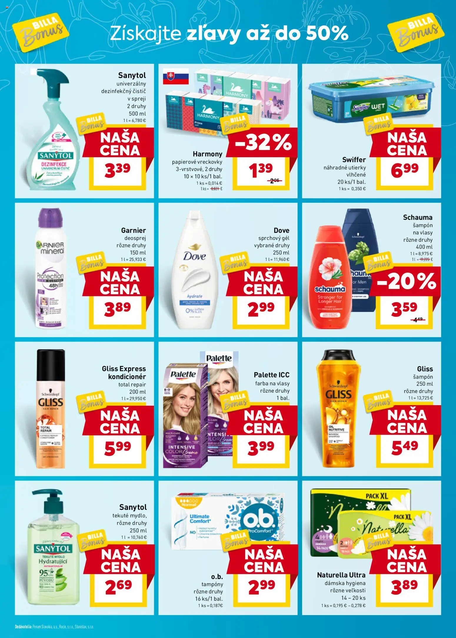 Nové Billa akcie – leták je platný od 28.01.2026 | Strana: 7 | Produkty: Šampón, Kondicionér, Farba na vlasy, Sprchový gél