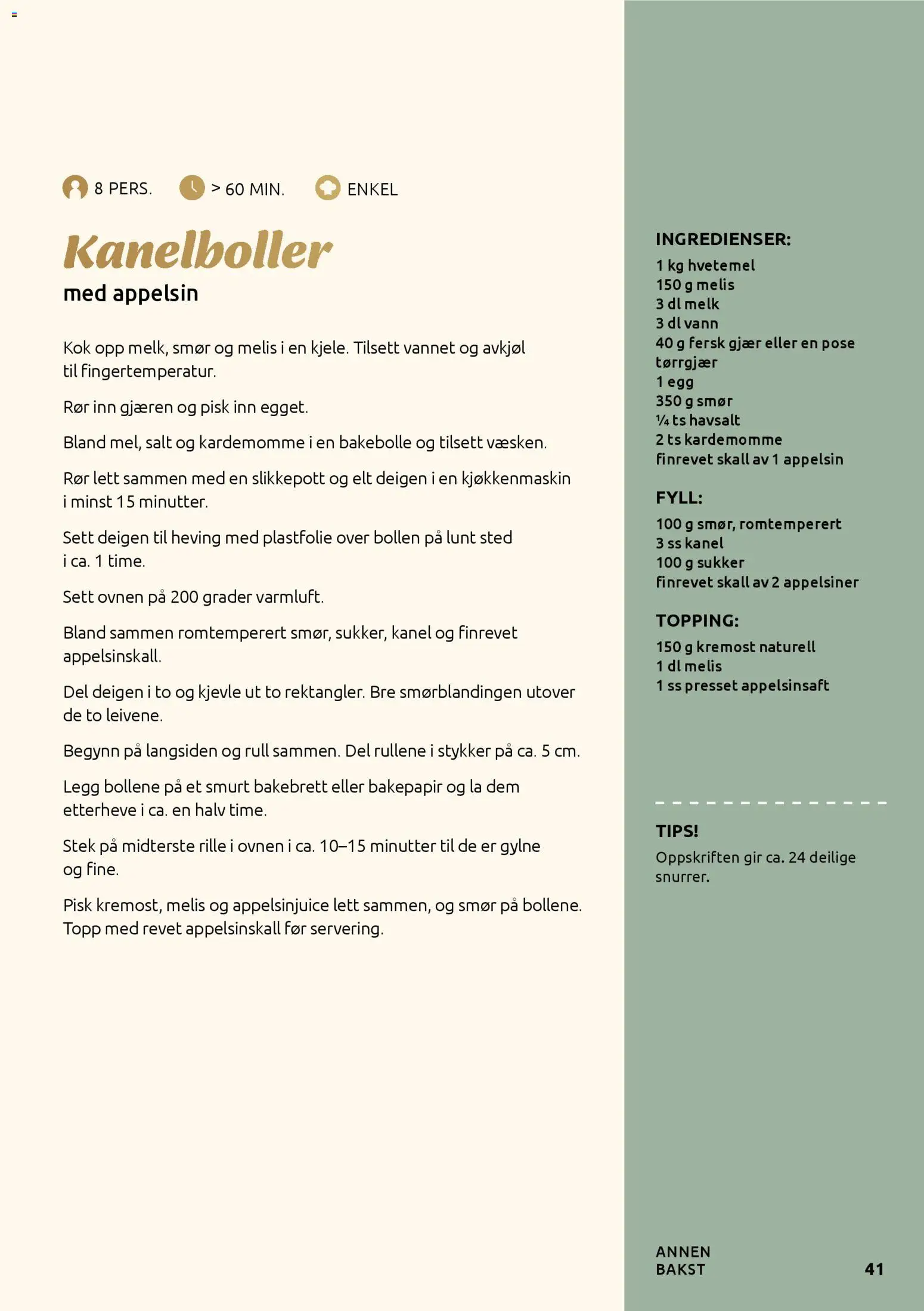 {H1} | Side: 41 | Produkter: Melk, Smør, Brassestol, Вермішель