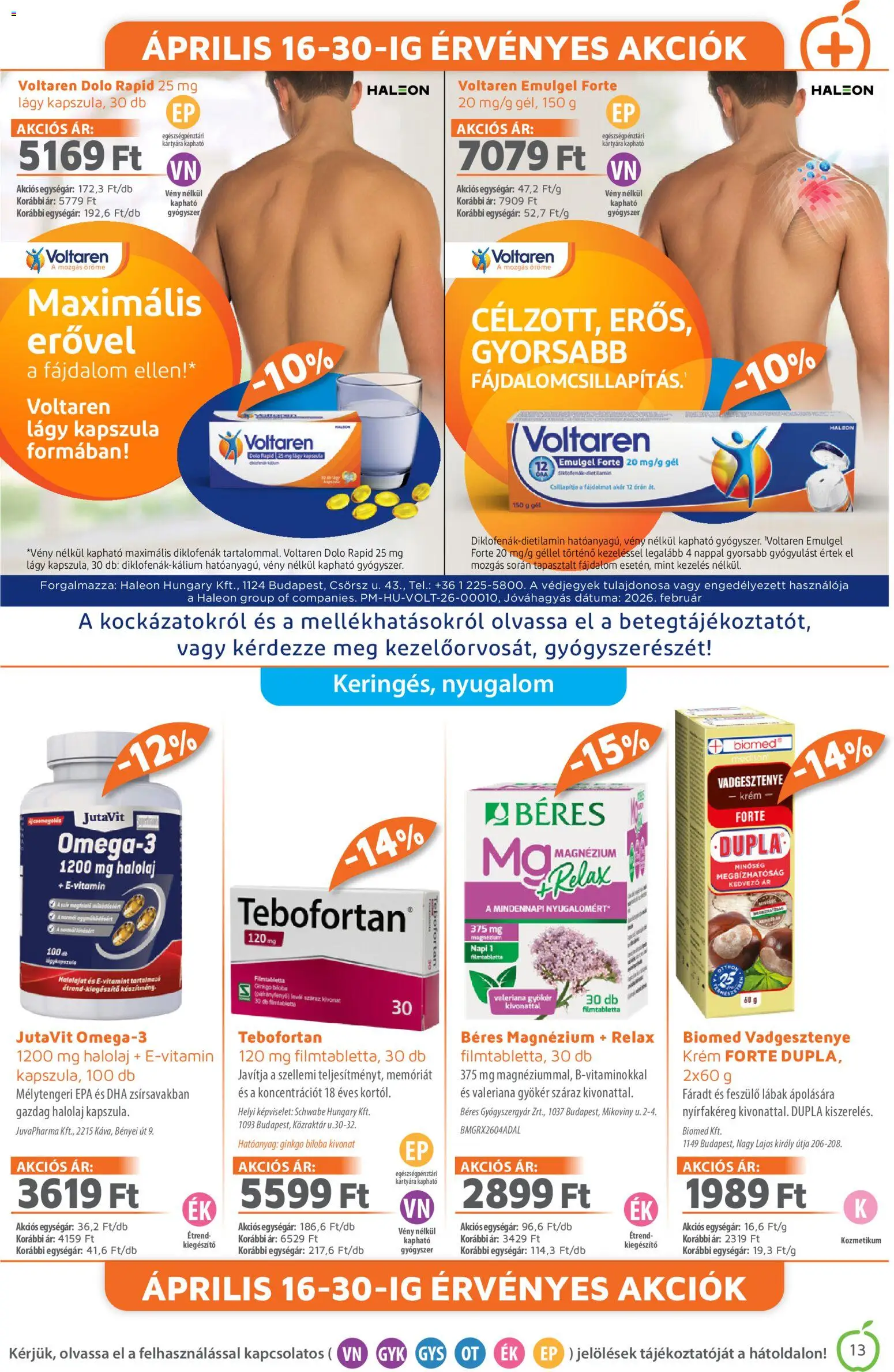 Alma Gyógyszertárak akciós ujság - amely érvényes a következő dátumtól: 01.04.2026 | Oldal: 13 | Termékek: Ginkgo biloba