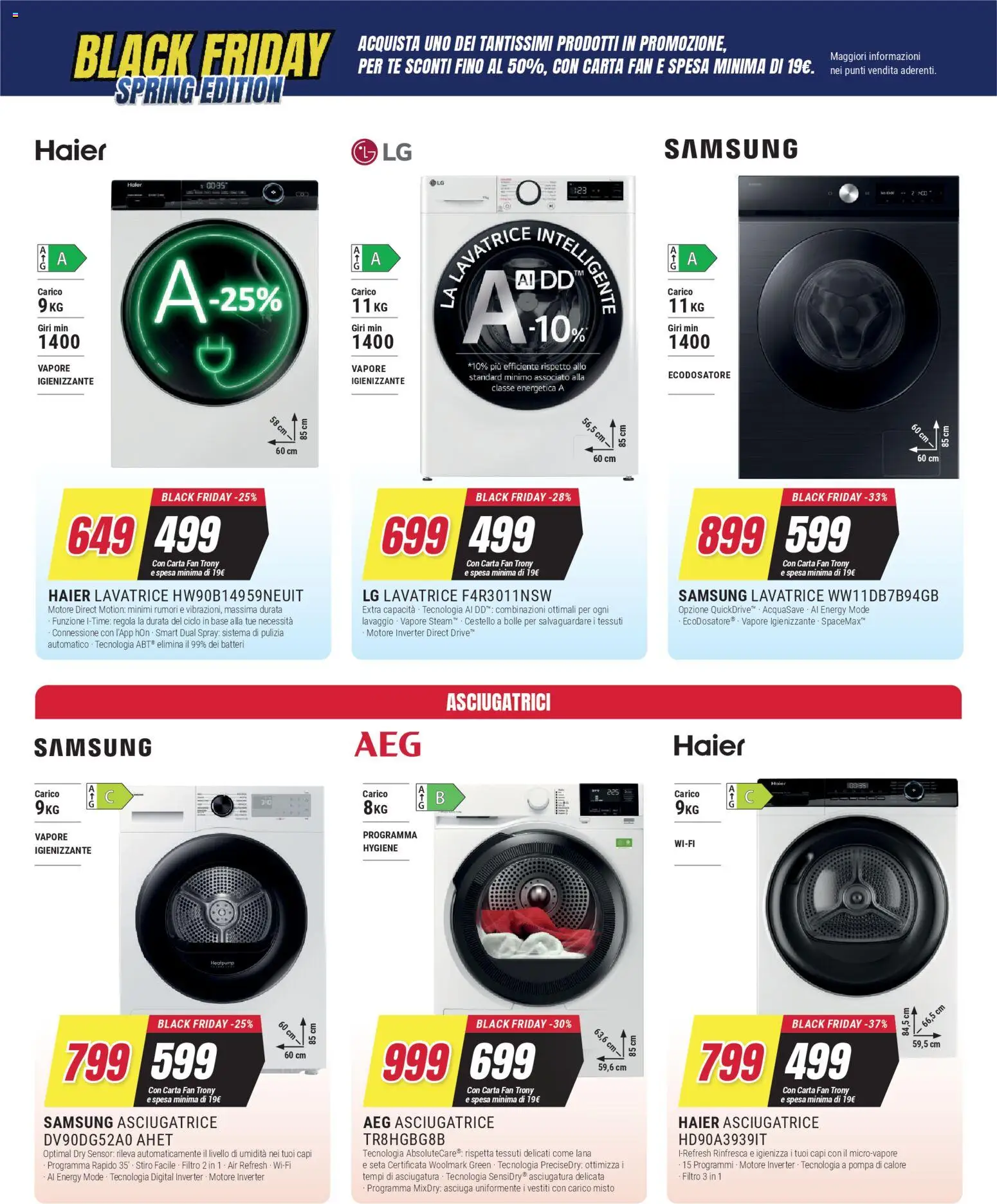Volantino Trony del 19.03.2026 | Pagina: 29 | Prodotti: Tè, Asciugatrice, Fan, Samsung