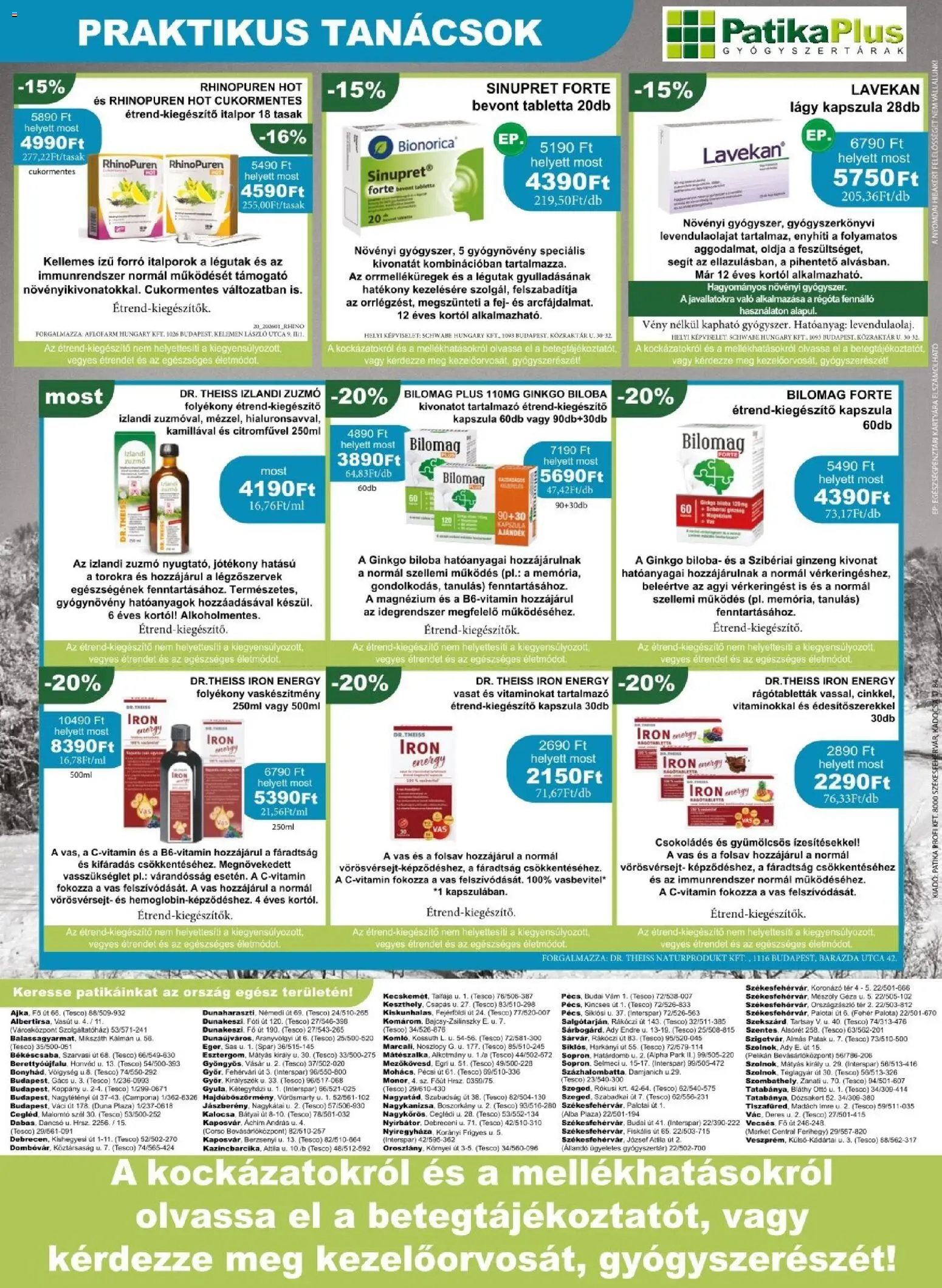 PatikaPlus akciós ujság - amely érvényes a következő dátumtól: 01.01.2026 | Oldal: 8 | Termékek: Debreceni, Ginkgo biloba, Italpor