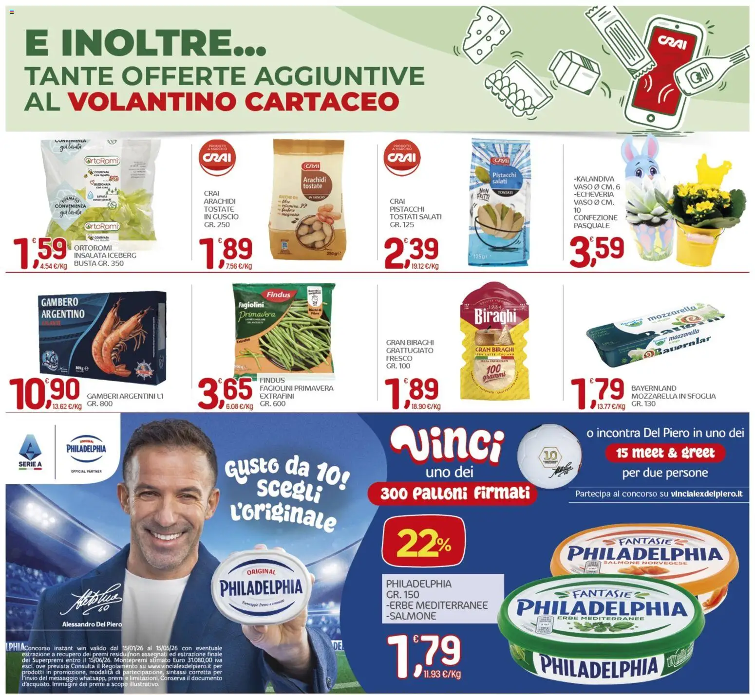 Volantino CRAI del 26.03.2026 | Pagina: 11 | Prodotti: Insalata, Formaggio, Arachidi, Fagiolini