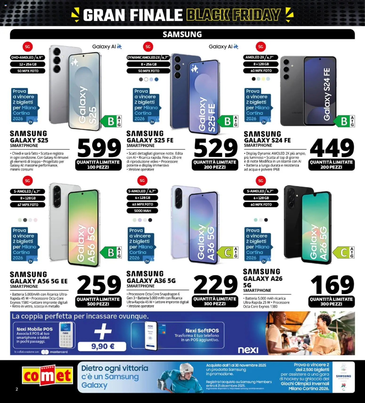 Volantino Comet del 26.11.2025 | Pagina: 2 | Prodotti: Samsung Galaxy, Telefono, Smartphone, Tablet