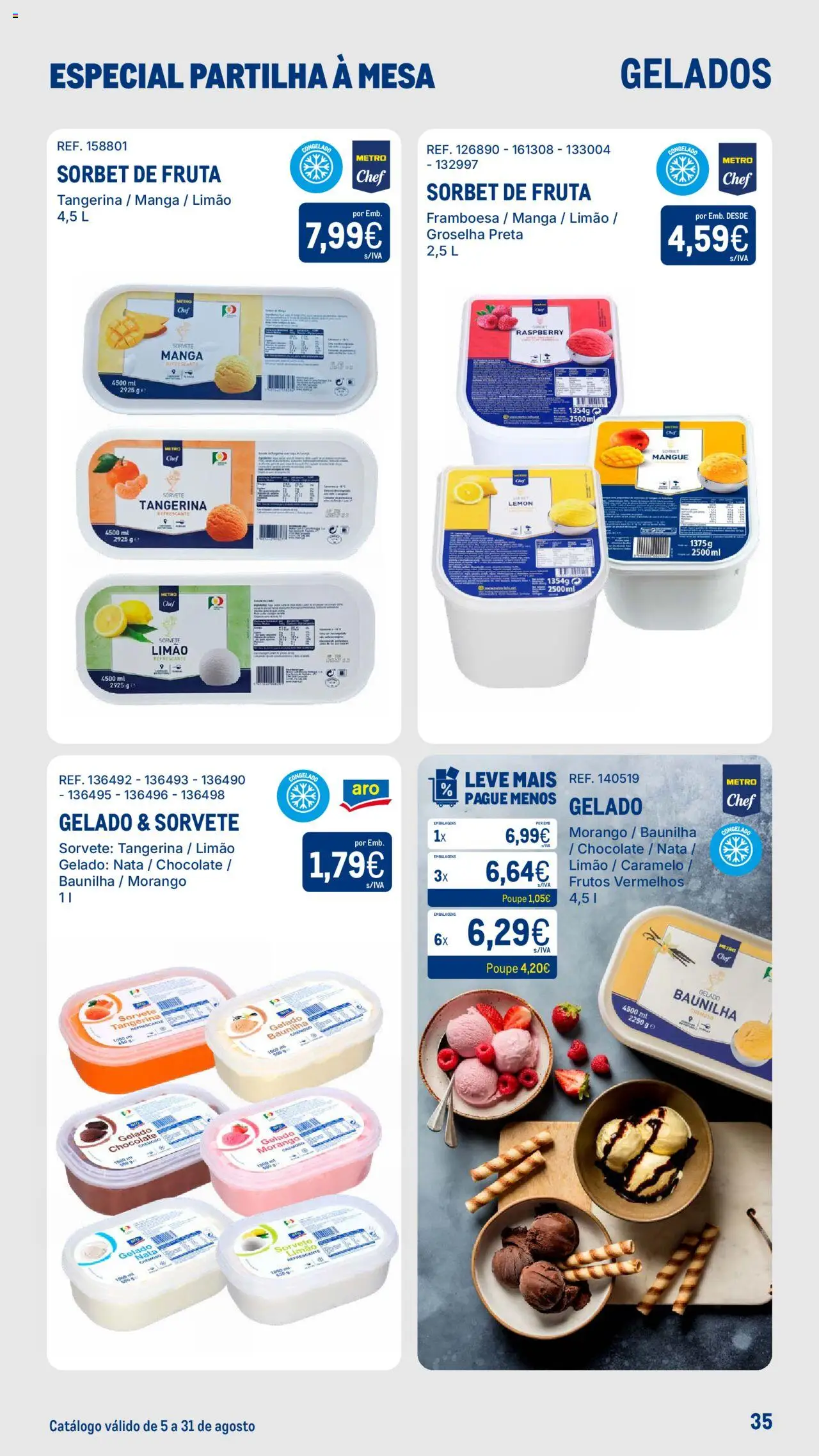 Makro - Especial Partilha à Mesa │ válido de 05.08.2025 | Página: 35 | Produtos: Mesa, Gelado, Nata, Sorvete