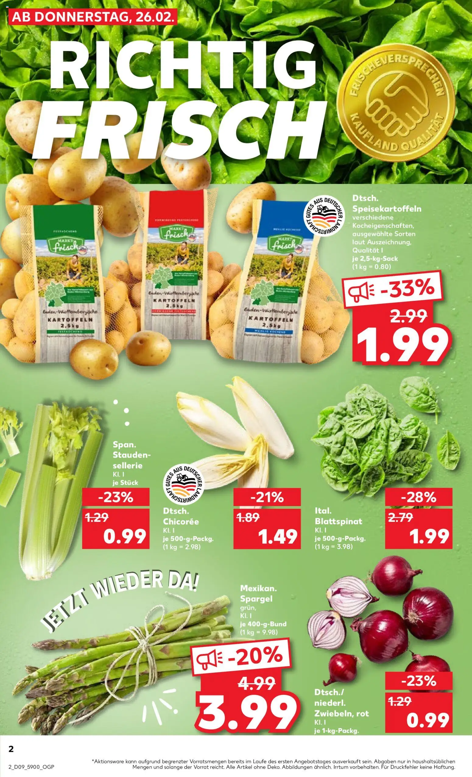 Kaufland prospekt Berlin	 – gültig ab 26.02.2026 | Seite: 2 | Produkte: Spargel, Kartoffeln