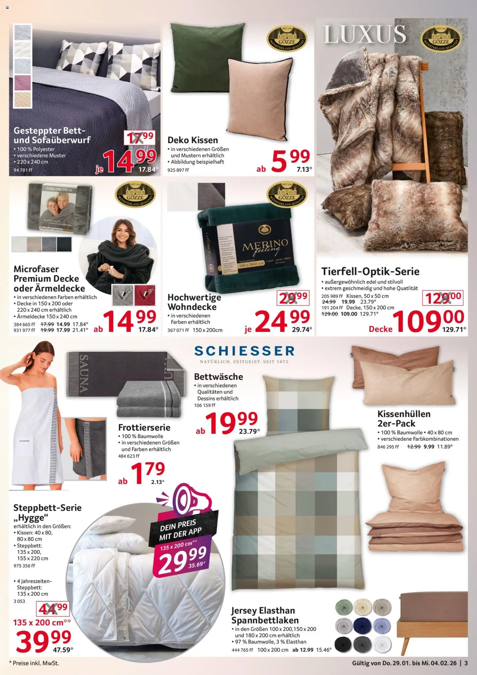 Selgros  Non Food – gültig ab 29.01.2026 | Seite: 3 | Produkte: Bett, Kissen, Decke, Bettwäsche