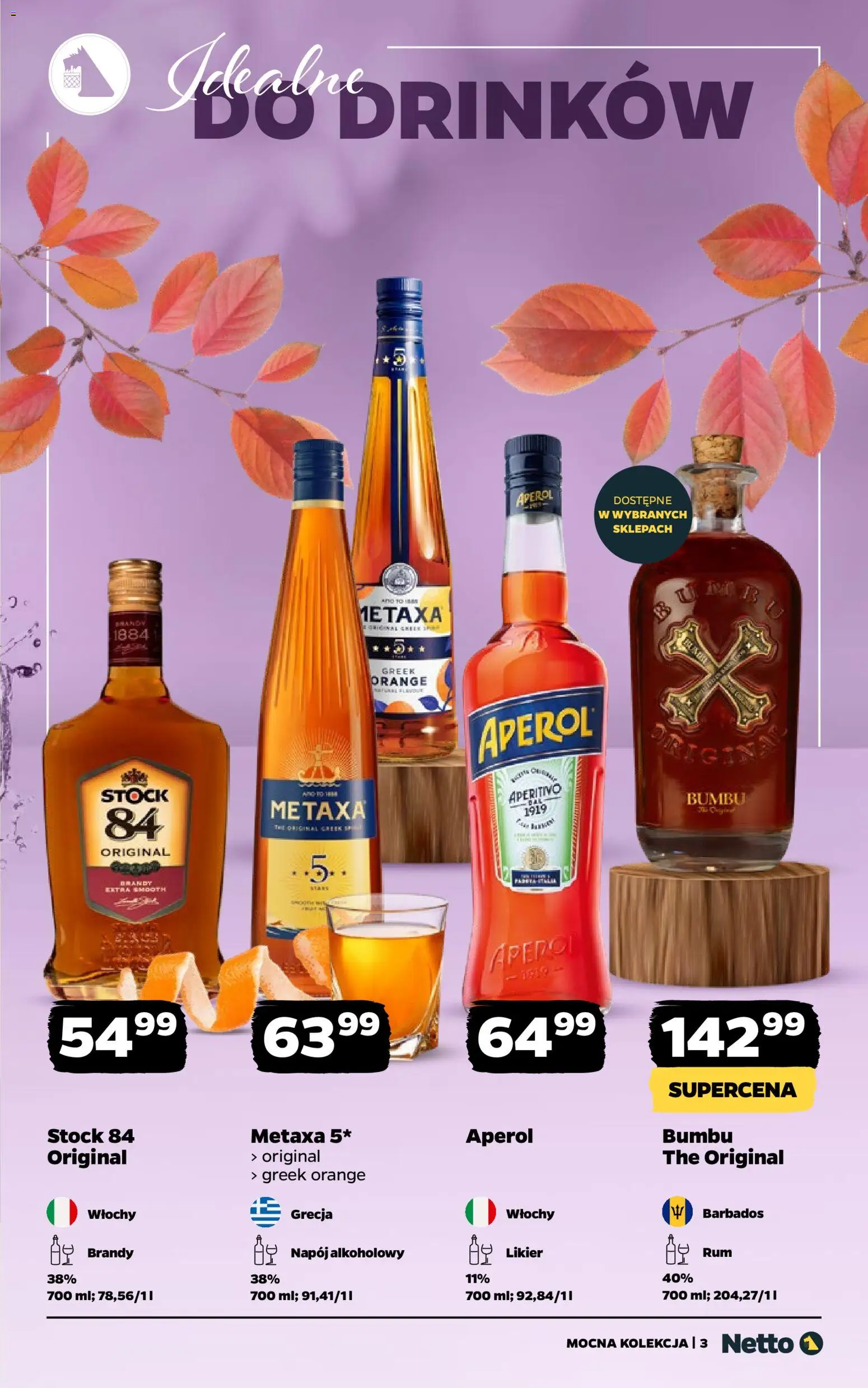 Netto gazetka - Alkohole mocne od 27.10.2025 | Strona: 3 | Produkty: Metaxa, Aperol