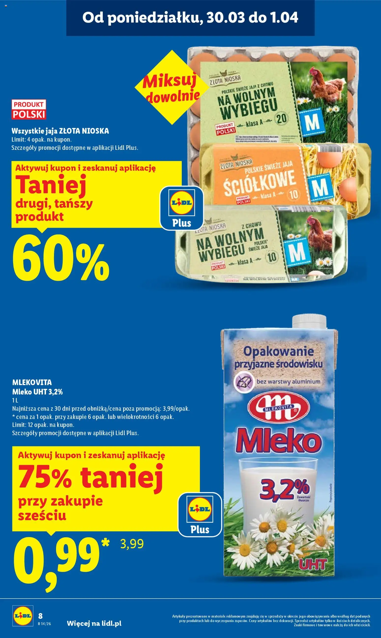Lidl Polsko leták od 30.03.2026 | Strana: 8 | Produkty: Mléko