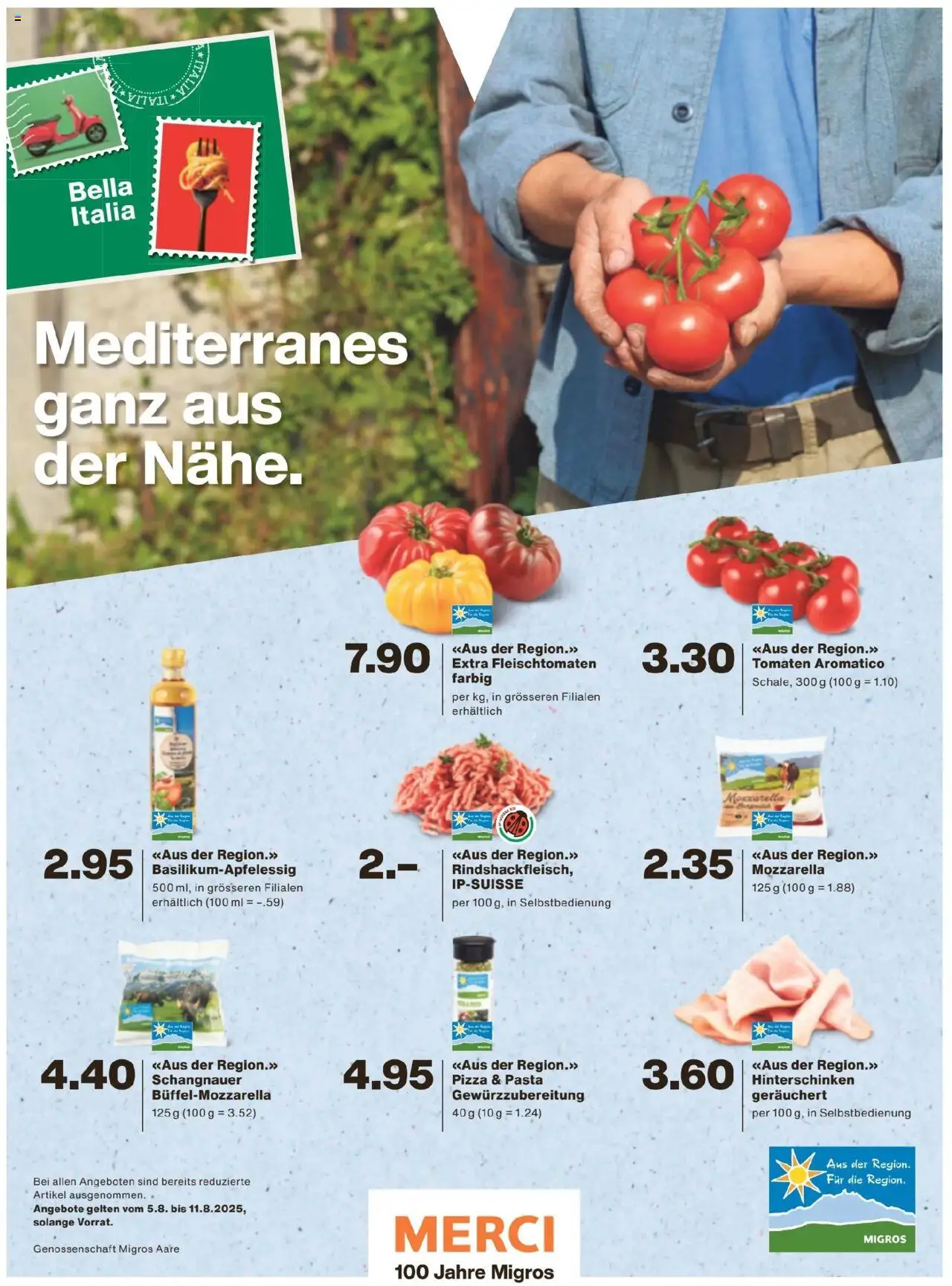 Migros - Magazin ab 05.08.2025 | Seite: 36 | Produkte: Pizza, Tomaten, Pasta