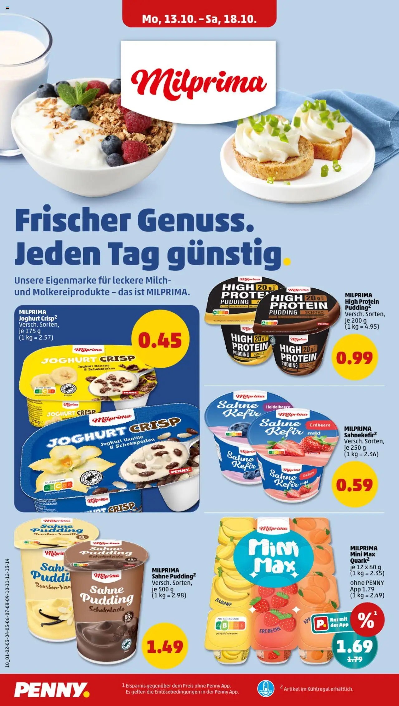 Penny Prospekt 	 – gültig ab 13.10.2025 | Seite: 14 | Produkte: Milch, Joghurt, Schokolade, Pudding
