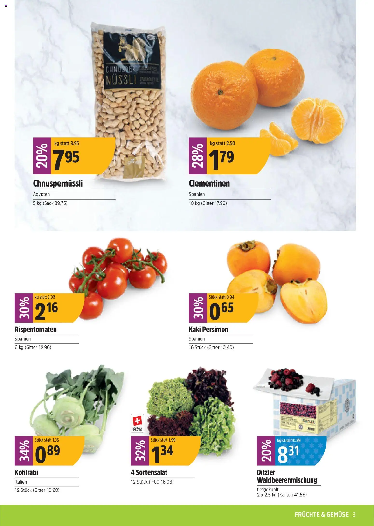 TopCC Aktionen – gültig ab 17.11.2025 | Seite: 3 | Produkte: Gitter, Gemüse, Kaki, Früchte