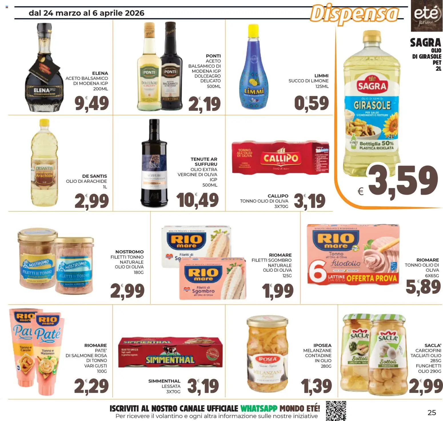 Volantino Eté del 24.03.2026 | Pagina: 25 | Prodotti: Paté, Maionese, Olio, Aceto