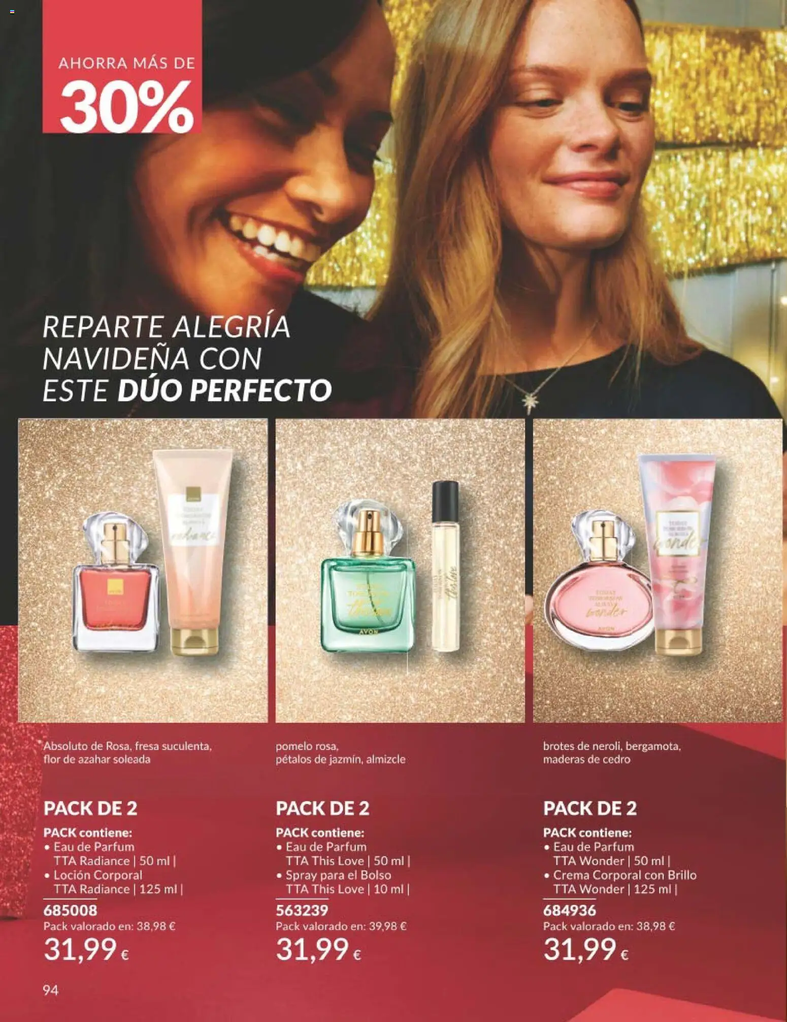 Catálogo AVON campaña 11 Black Friday │ válido desde el 01.11.2025 | Página: 94 | Productos: Loción corporal, Bolso, Crema, Eau de parfum