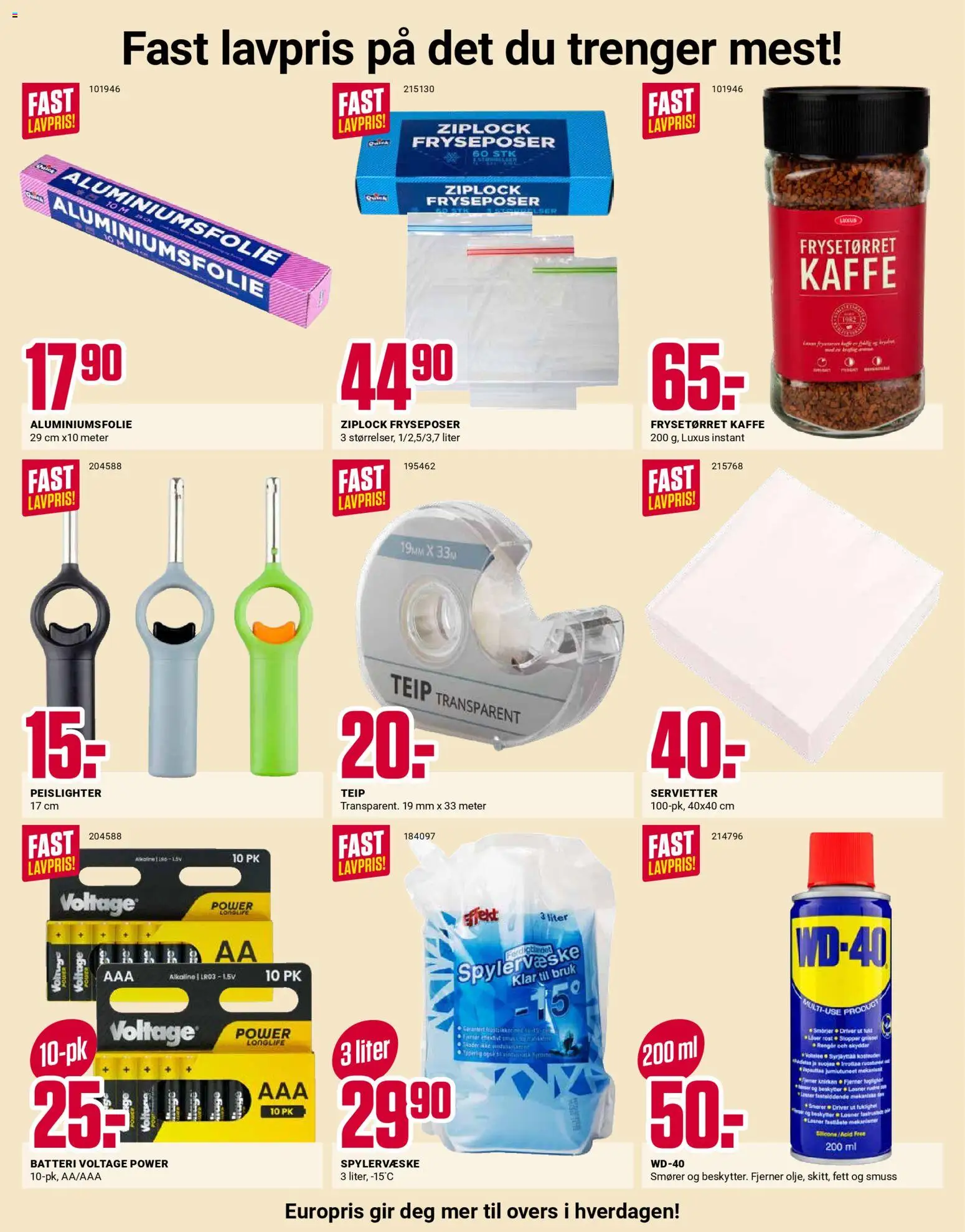 {H1} | Side: 12 | Produkter: Kaffe, Servietter, Batteri