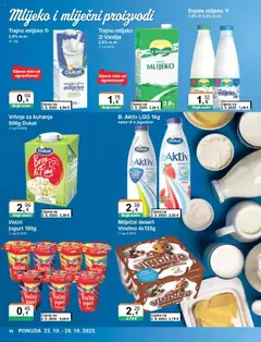 Katalog KTC - Pregled kataloga iz trgovine KTC, vrijedi od 22.10.2025 | Stranica: 16 | Proizvodi: Vindija, Vrhnje za kuhanje, Mlijeko, Jogurt