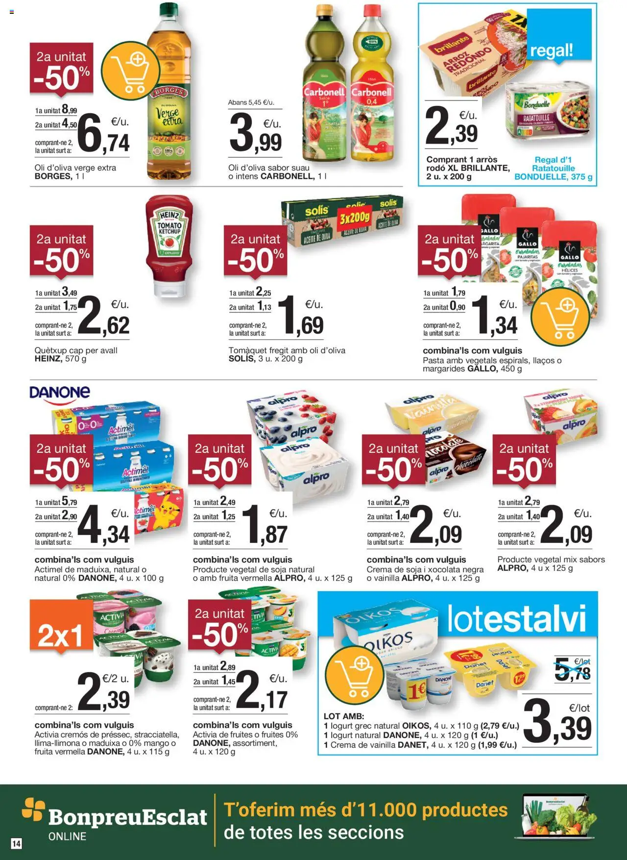 Bonpreu folleto │ válido desde el 10.06.2025 | Página: 14 | Productos: Aceite, Arroz, Crema, Aceite de oliva