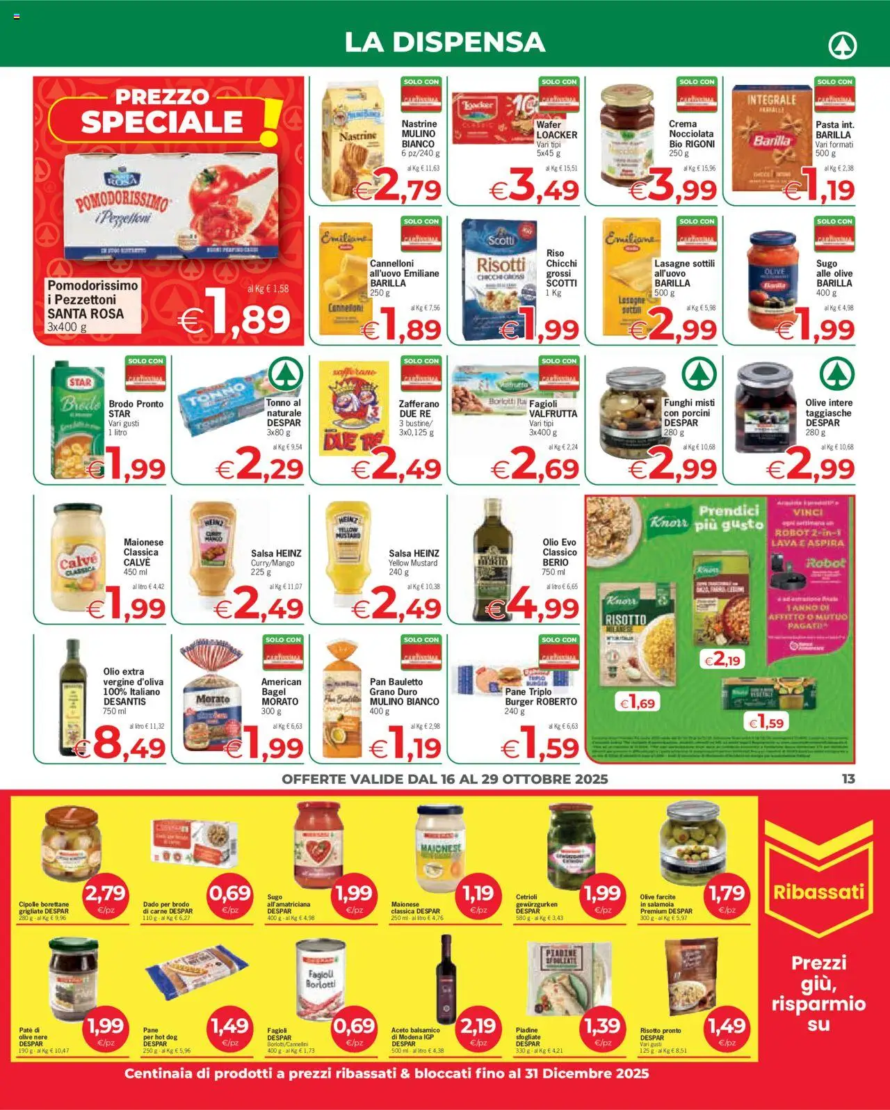 Volantino Eurospar del 16.10.2025 | Pagina: 13 | Prodotti: Riso, Maionese, Pasta, Tonno