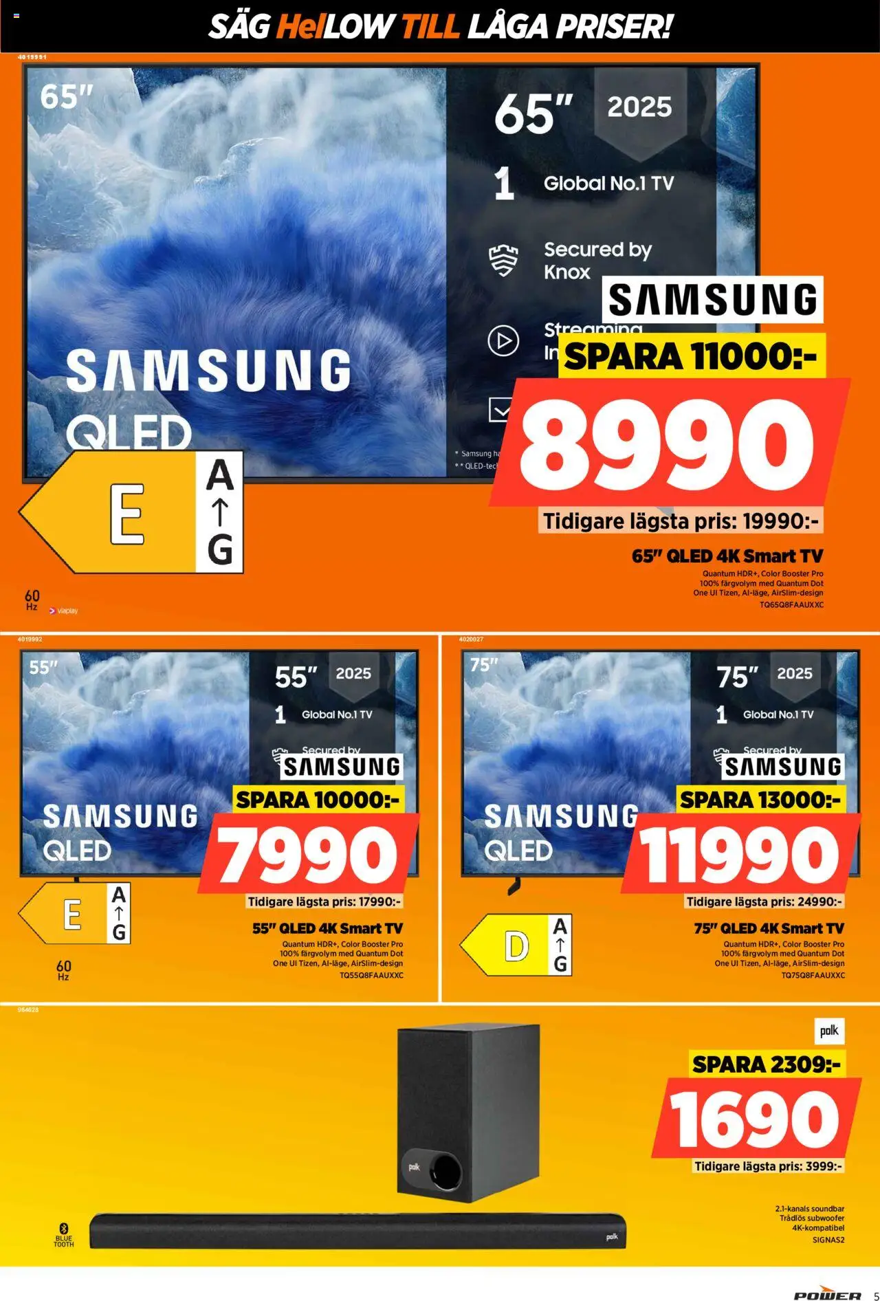 Power reklamblad aktuell från 20.10.2025 | Sida: 5 | Produkter: Såg, Smart tv, Tv