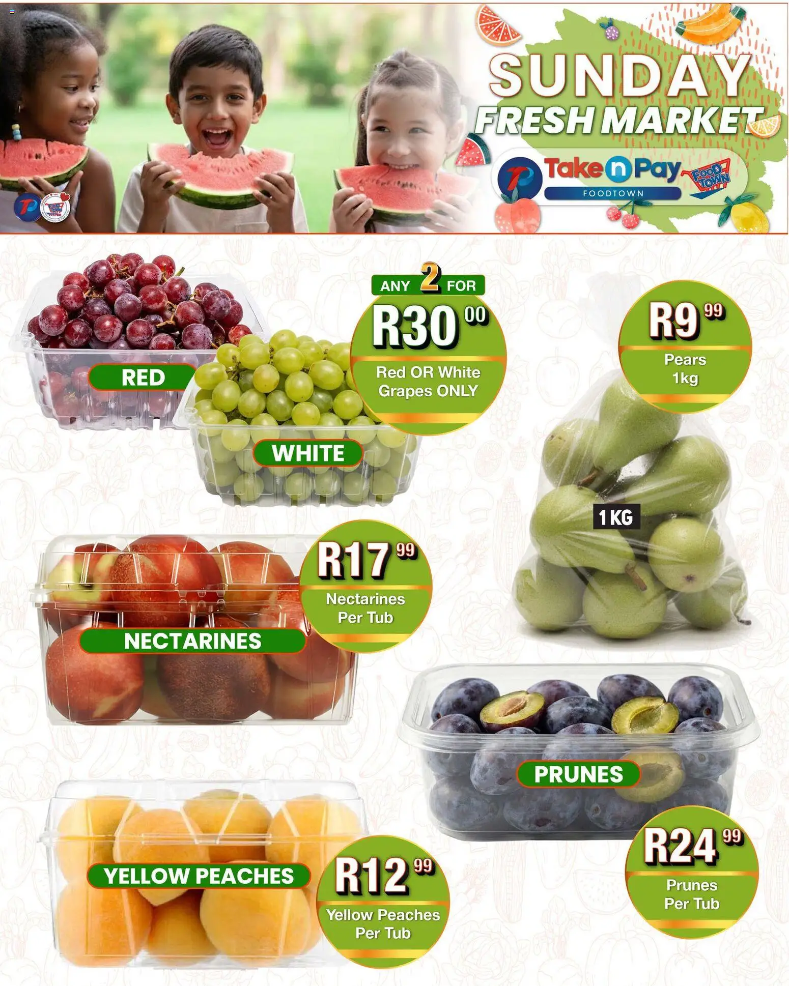 New Take n Pay catalogue – valid from 18.01.2026 | Page: 4 | Products: Pears, Nectarines, Grapes