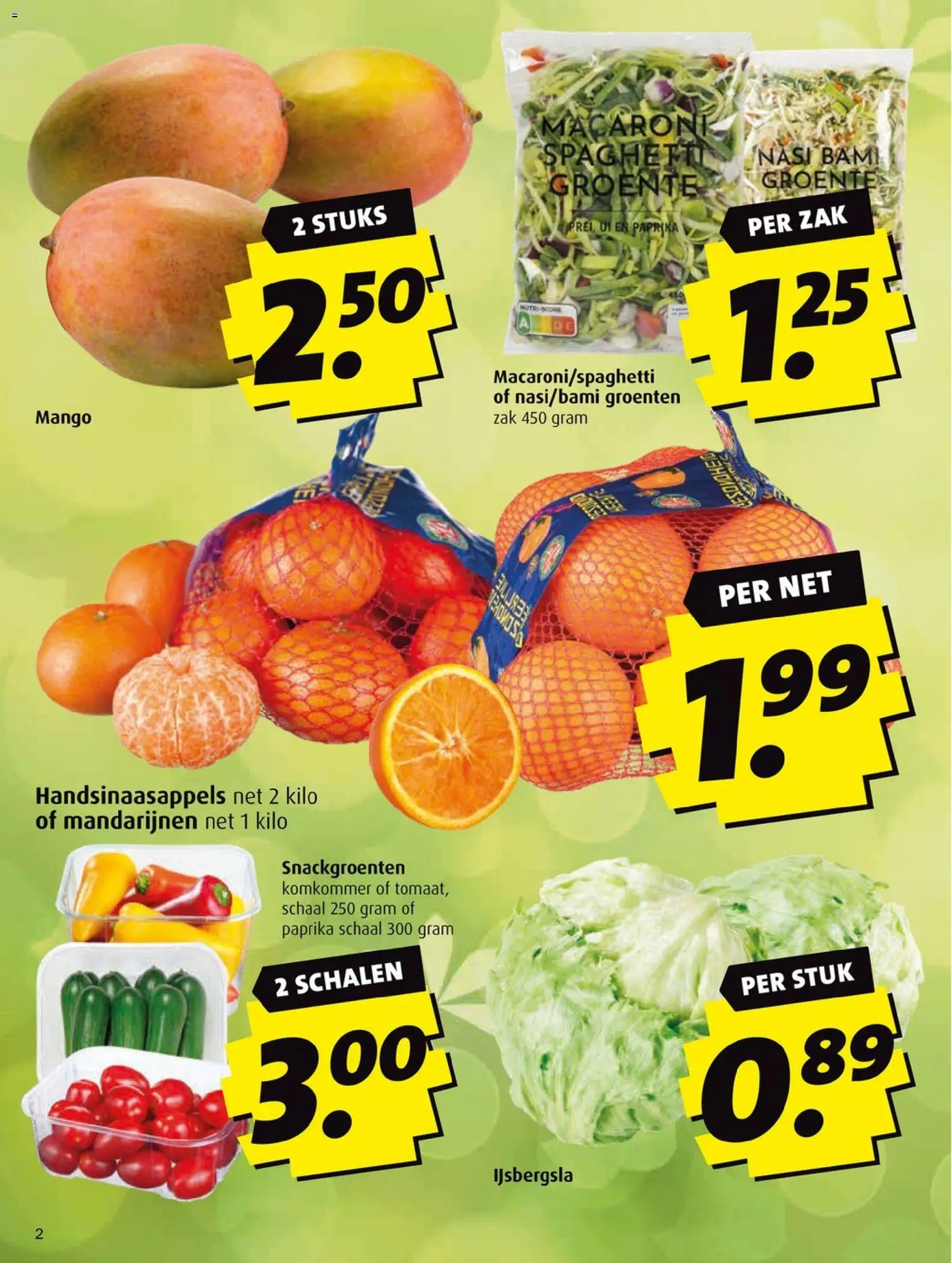 {H1} | Pagina: 2 | Producten: Ui, Mandarijnen, Kész piskótalap, Mango