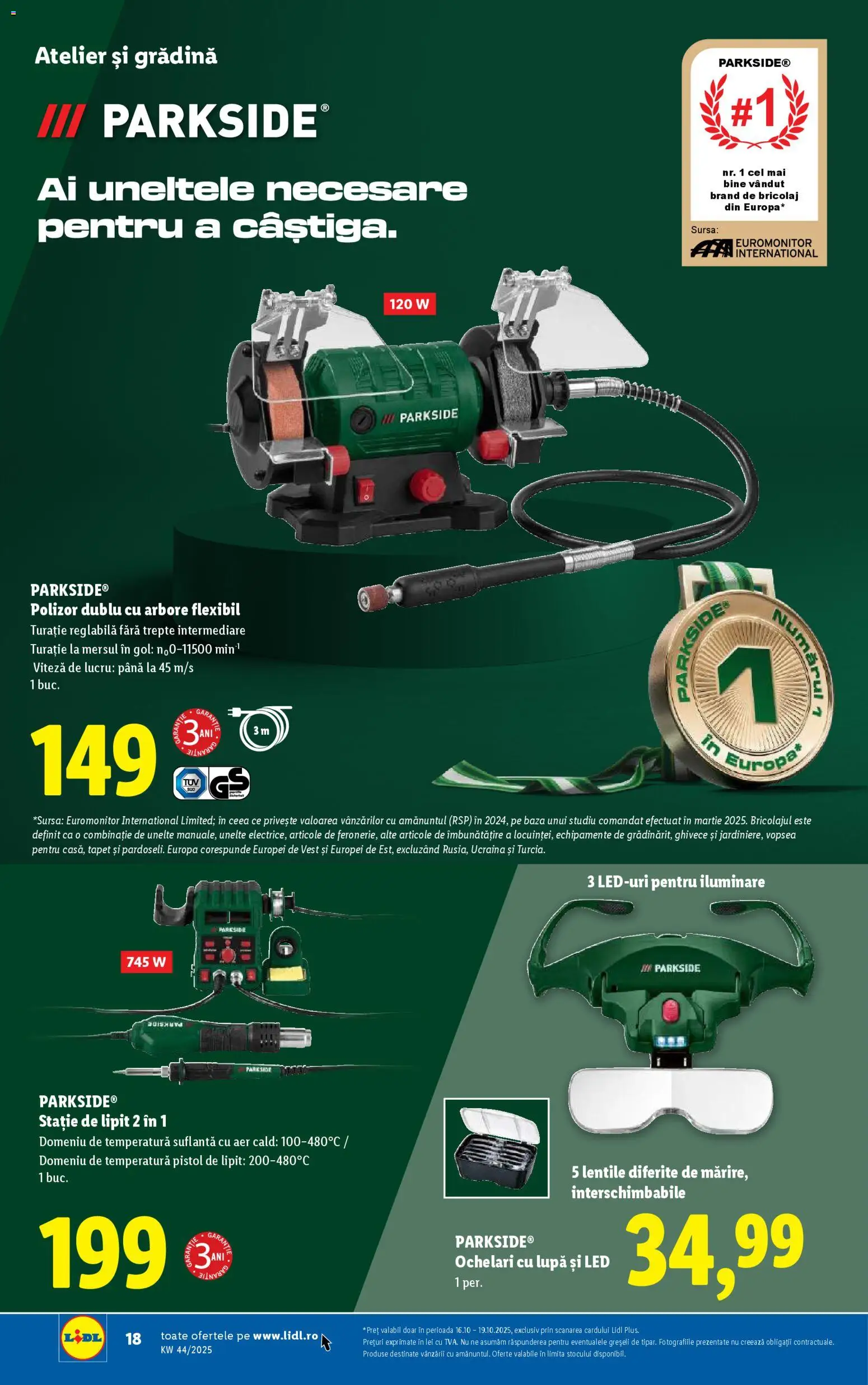 Noul catalog Lidl – valabil de la 27.10.2025 | Pagină: 18 | Produse: Ochelari, Suflantă, Polizor, Babak