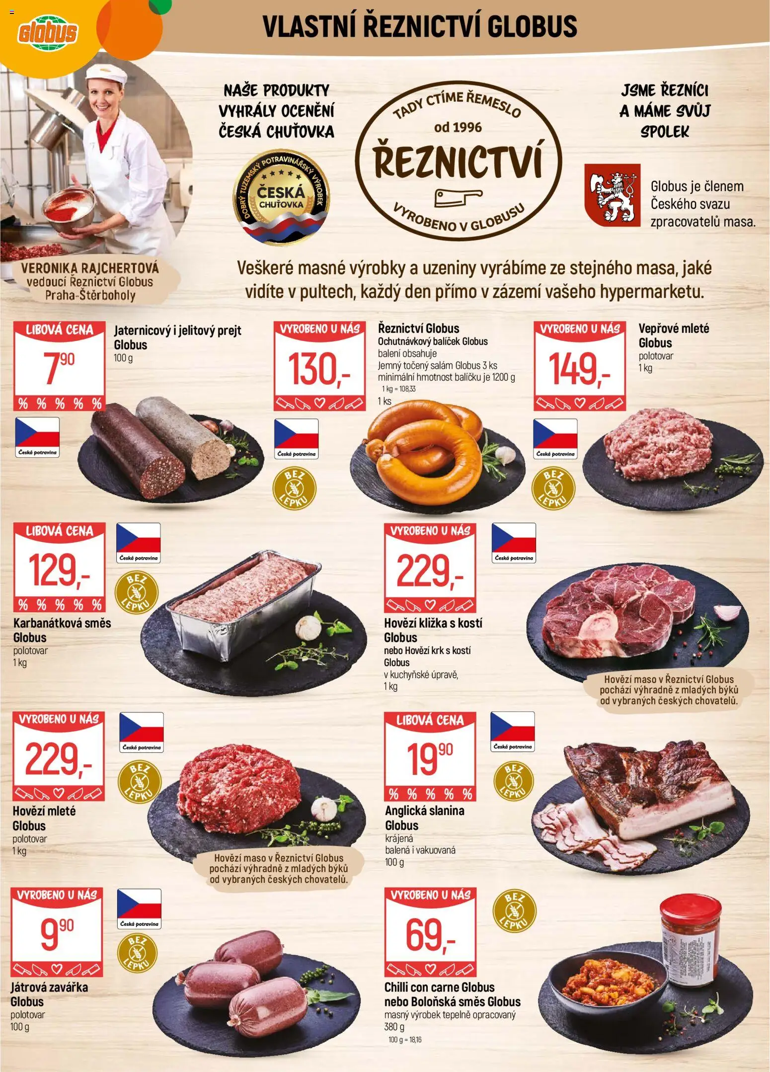 Globus leták - Praha-Štěrboholy od 02.01.2026 | Strana: 5 | Produkty: Hovězí maso, Anglická slanina, Točený salám, Slanina