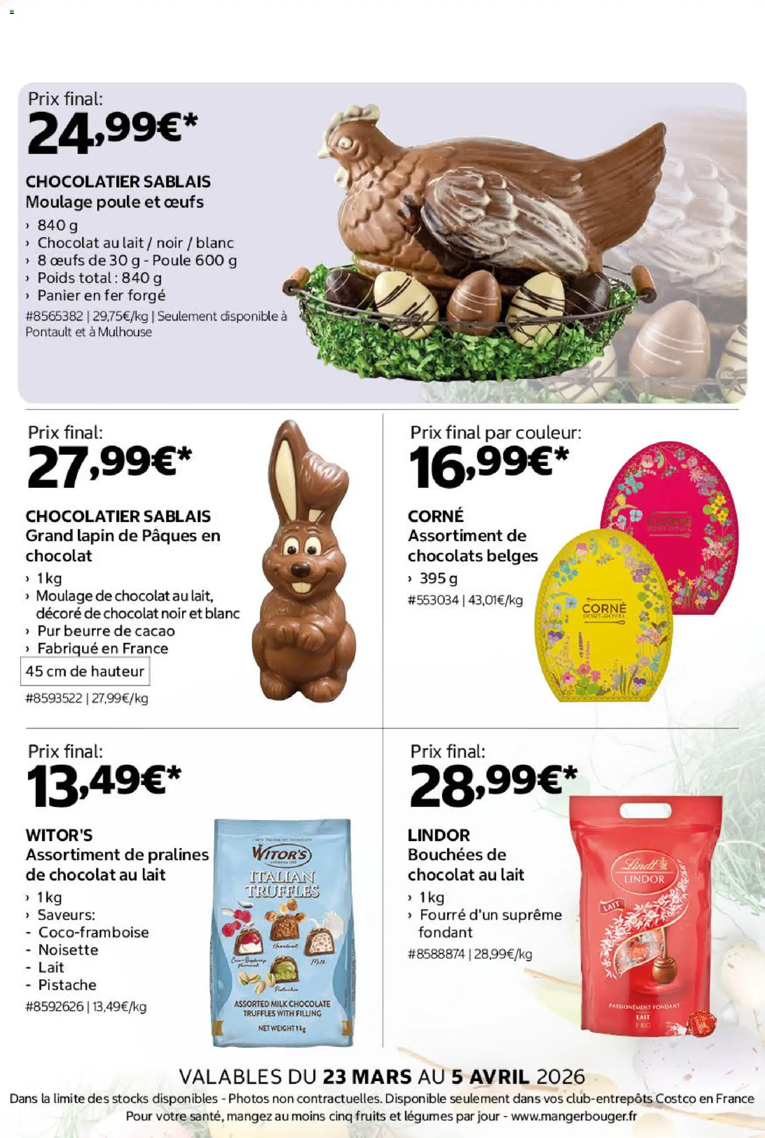 {H1} | Page: 3 | Produits: Chocolats belges, Poids, Lapin, Chocolat