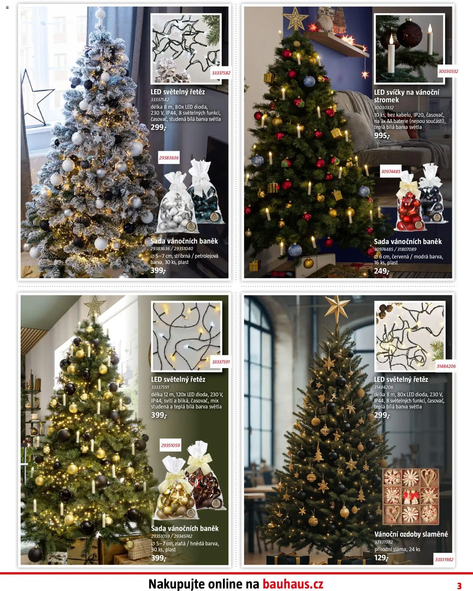 Bauhaus leták od 05.12.2025 | Strana: 3 | Produkty: Světelný řetěz, Svíčky, Baterie, LED
