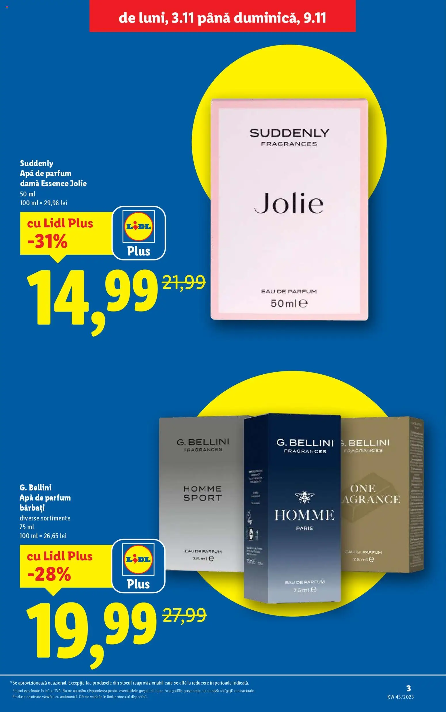 Noul catalog Lidl – valabil de la 03.11.2025 | Pagină: 3 | Produse: Apă de parfum, Parfum, Apă