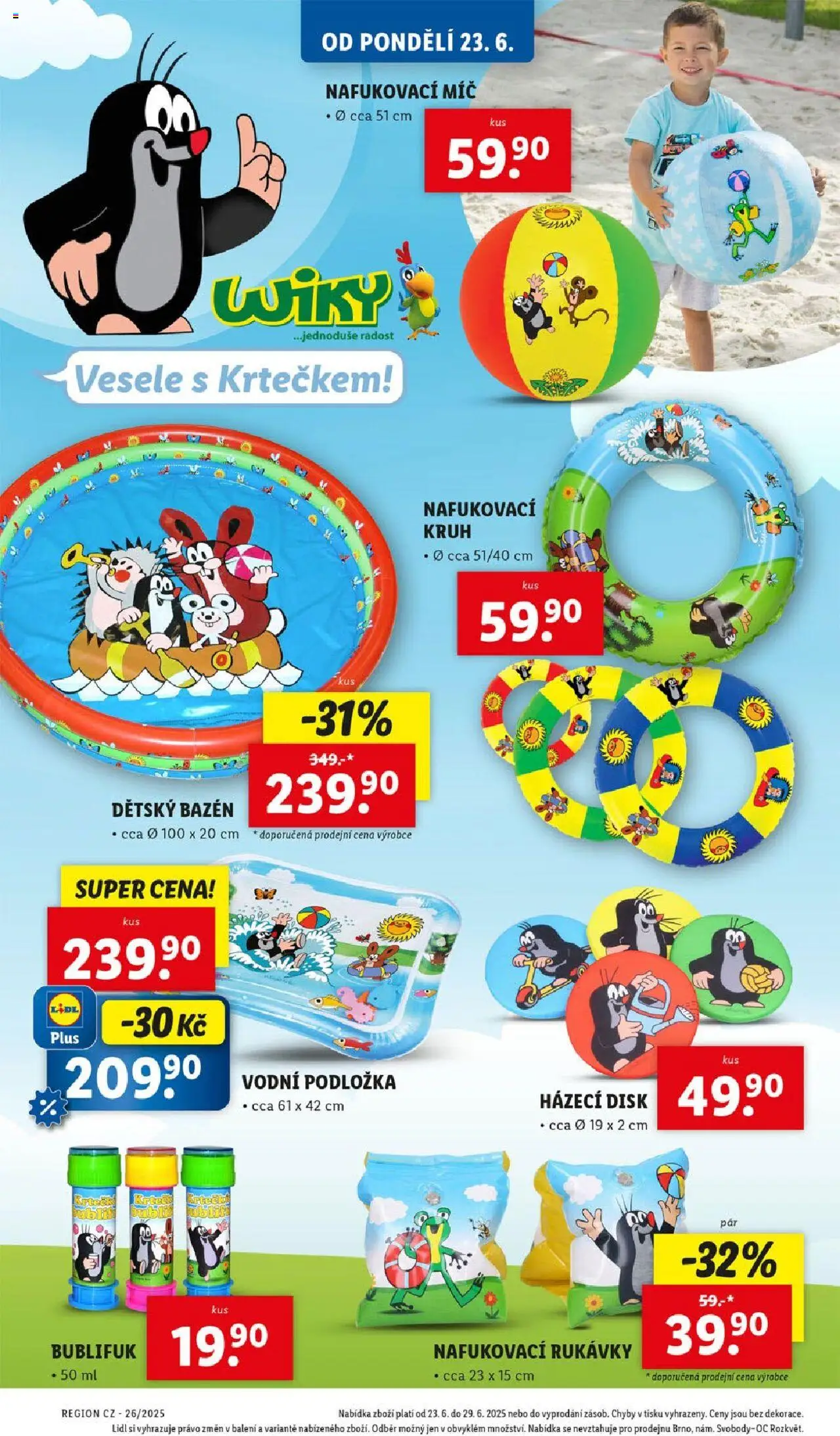 Lidl leták od 23.06.2025 | Strana: 38 | Produkty: Dětský bazén, Disk, Vodní podložka, Bublifuk