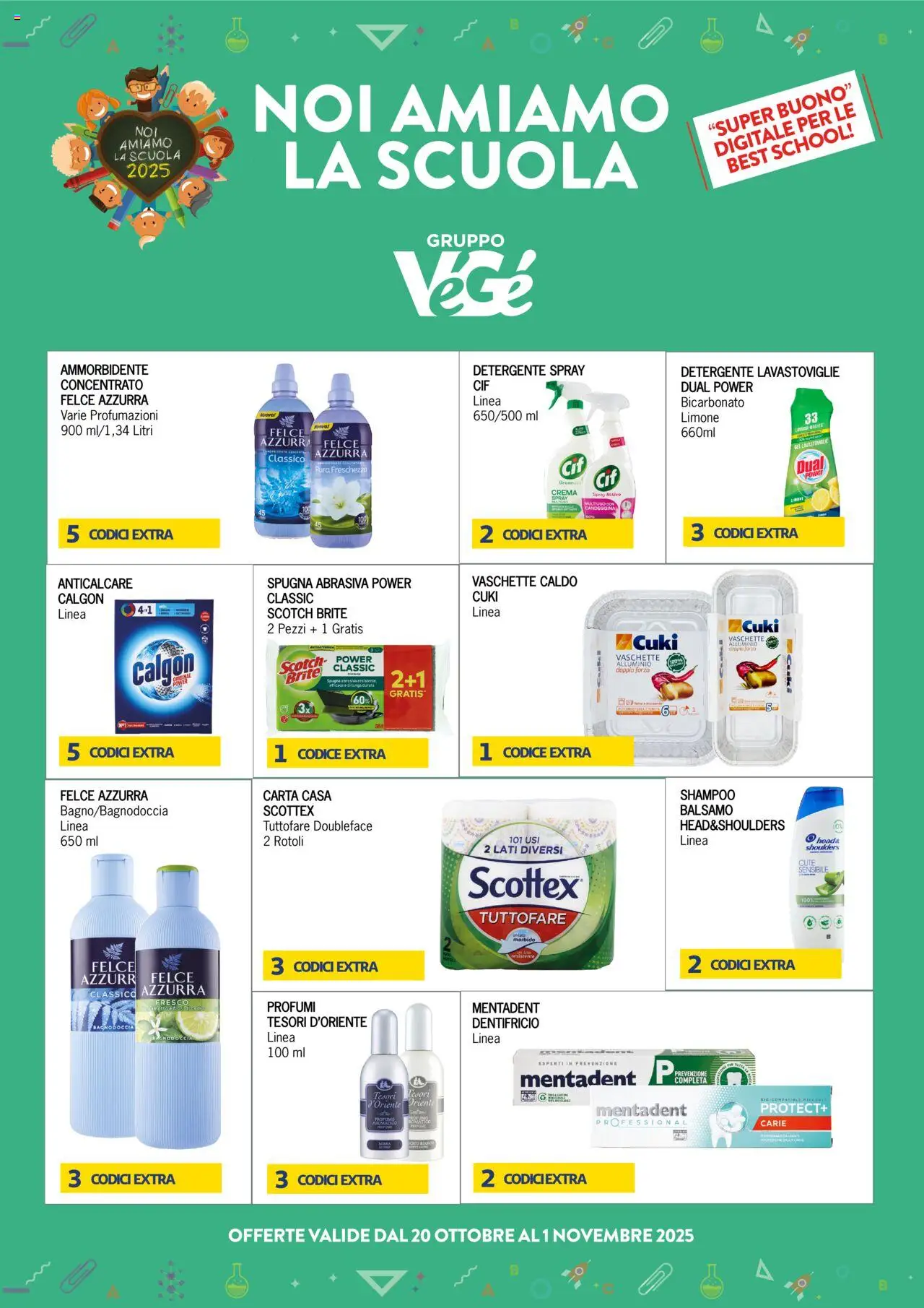 Volantino Eté del 20.10.2025 | Pagina: 1 | Prodotti: Crema, Ammorbidente, Bicarbonato, Limone
