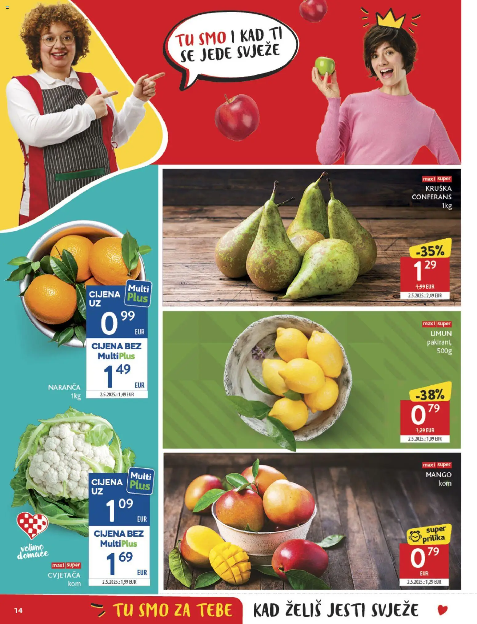 Konzum katalog | vrijedi od 27.12.2025 | Stranica: 14 | Proizvodi: Limun, Mango, Kruška