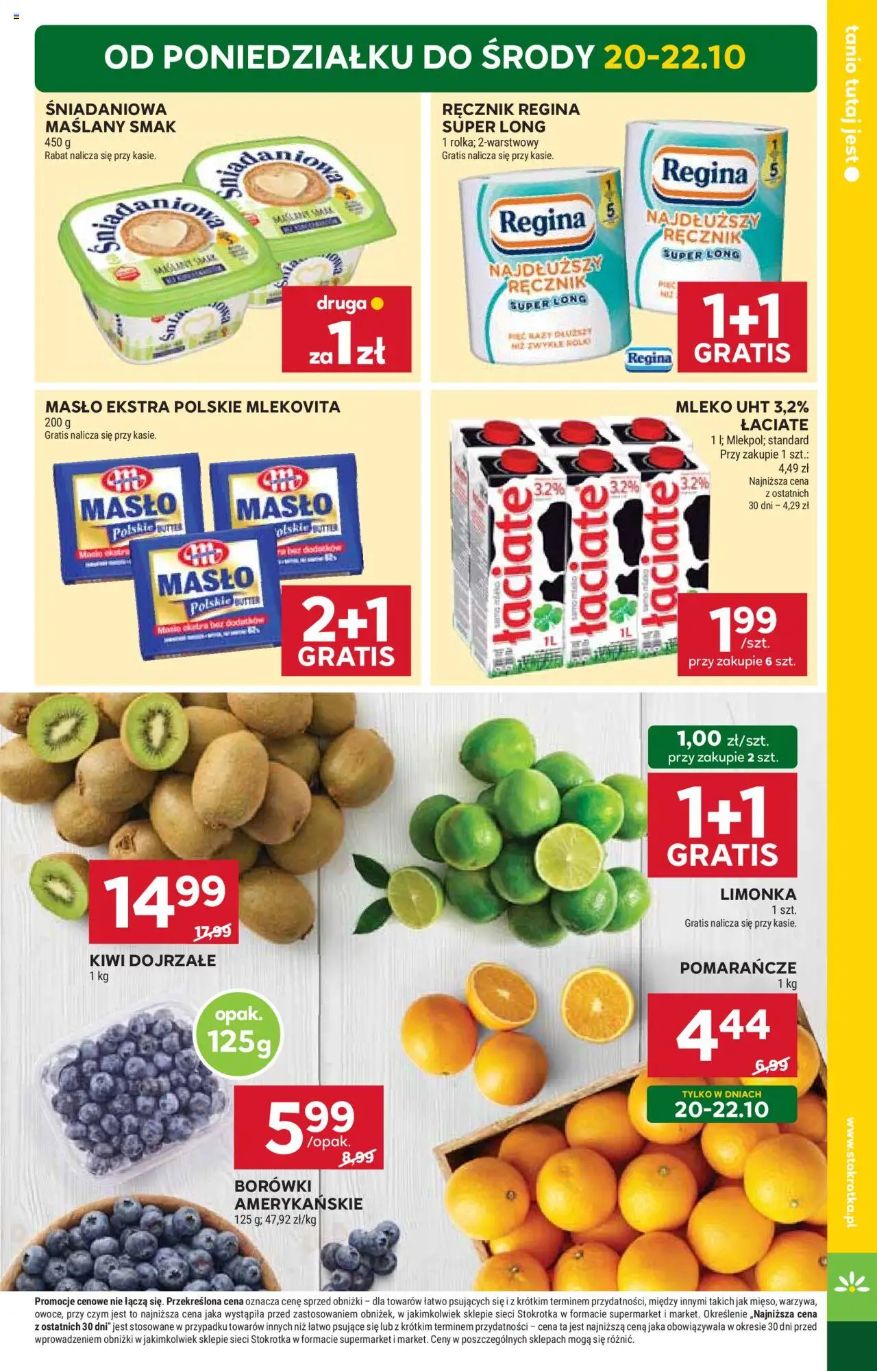 Stokrotka Gazetka od 16.10.2025 | Strona: 5 | Produkty: Mleko, Masło, Pomarańcze, Kiwi