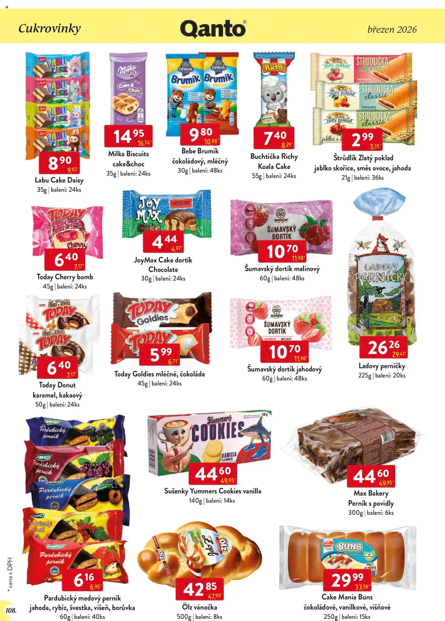 Astur & Qanto leták - Velkoobchod 03/2026 od 01.03.2026 | Strana: 108 | Produkty: Donut, Čokoláda, Vánočka, Brumik