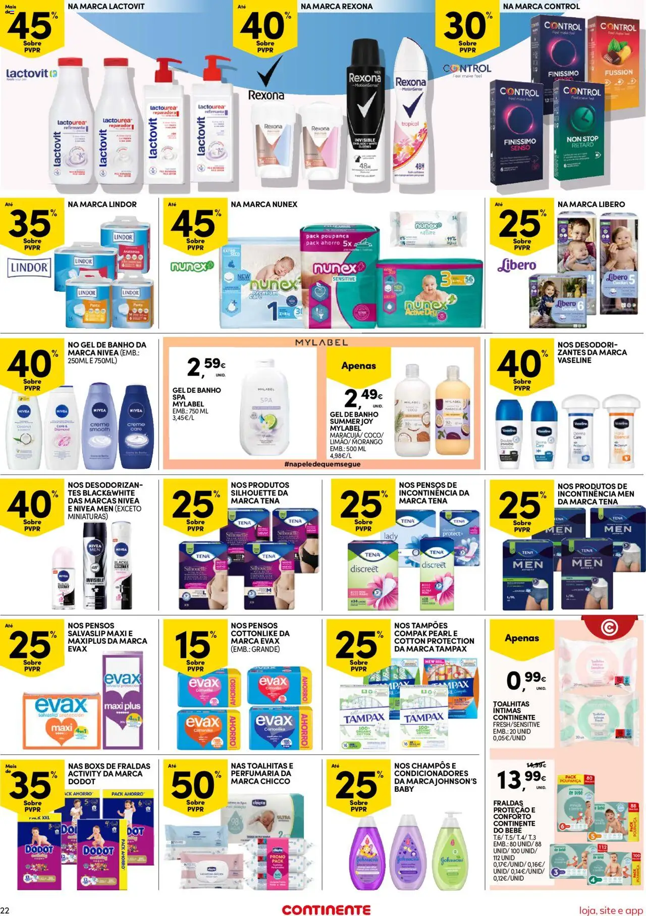 Continente Semanal Continente Bom Dia │ válido de 12.08.2025 | Página: 22 | Produtos: Shampoo, Gel de banho, Banho, Creme