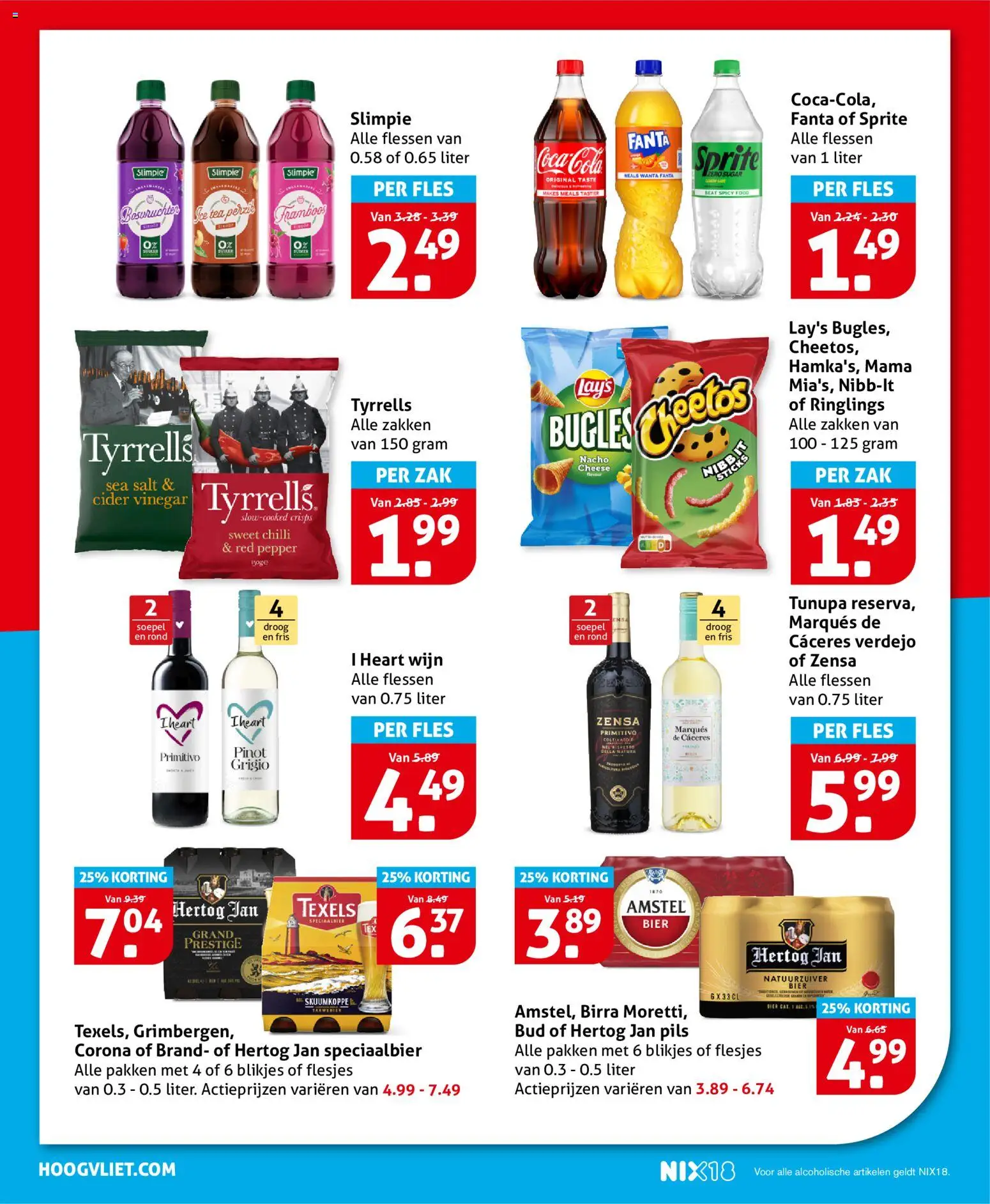 {H1} | Pagina: 18 | Producten: Wijn, Bier, Waffelini, Sprite