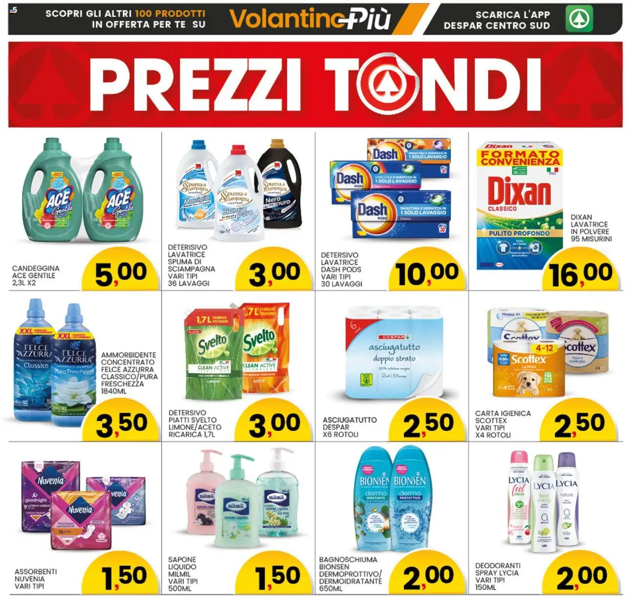 Volantino Interspar del 13.10.2025 | Pagina: 5 | Prodotti: Carta igienica, Tè, Lavatrice, Asciugatutto