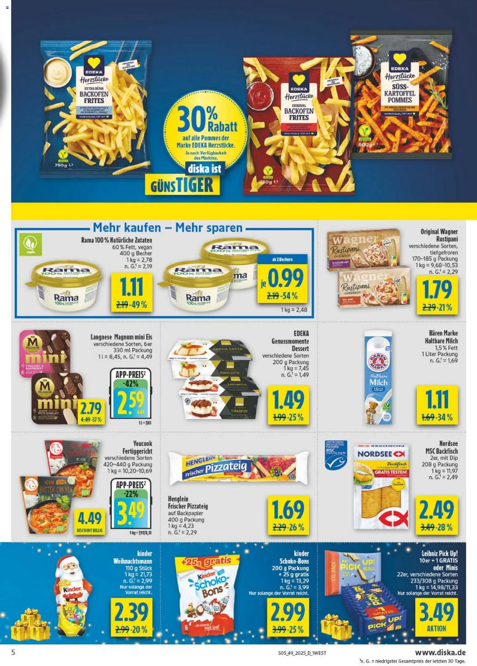 Diska - Diska Angebote Bayern KW49 – gültig ab 01.12.2025 | Seite: 5 | Produkte: Rama, Haltbare milch, Backofen, Salami