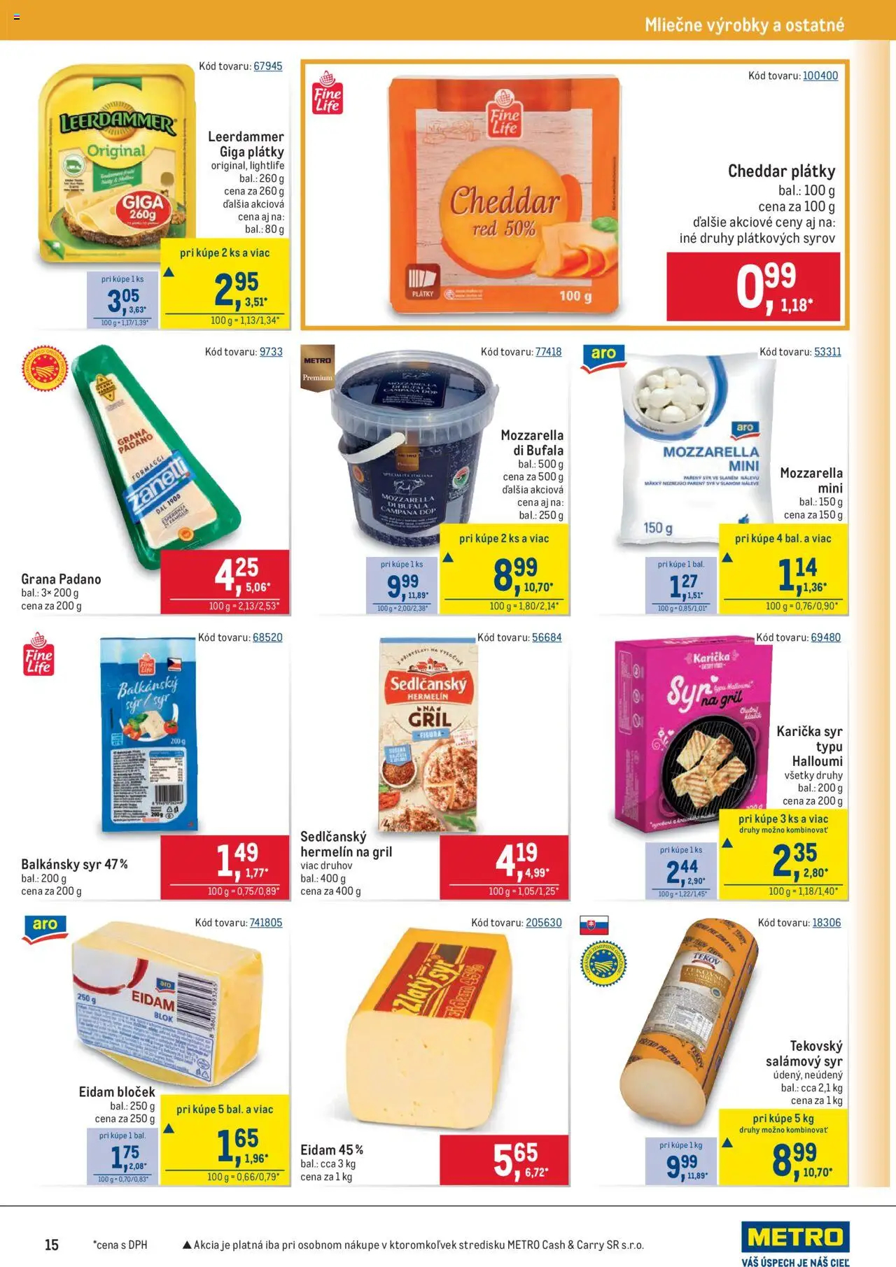 Nové Metro akcie – leták je platný od 10.09.2025 | Strana: 15 | Produkty: Gril, Syr, Eidam