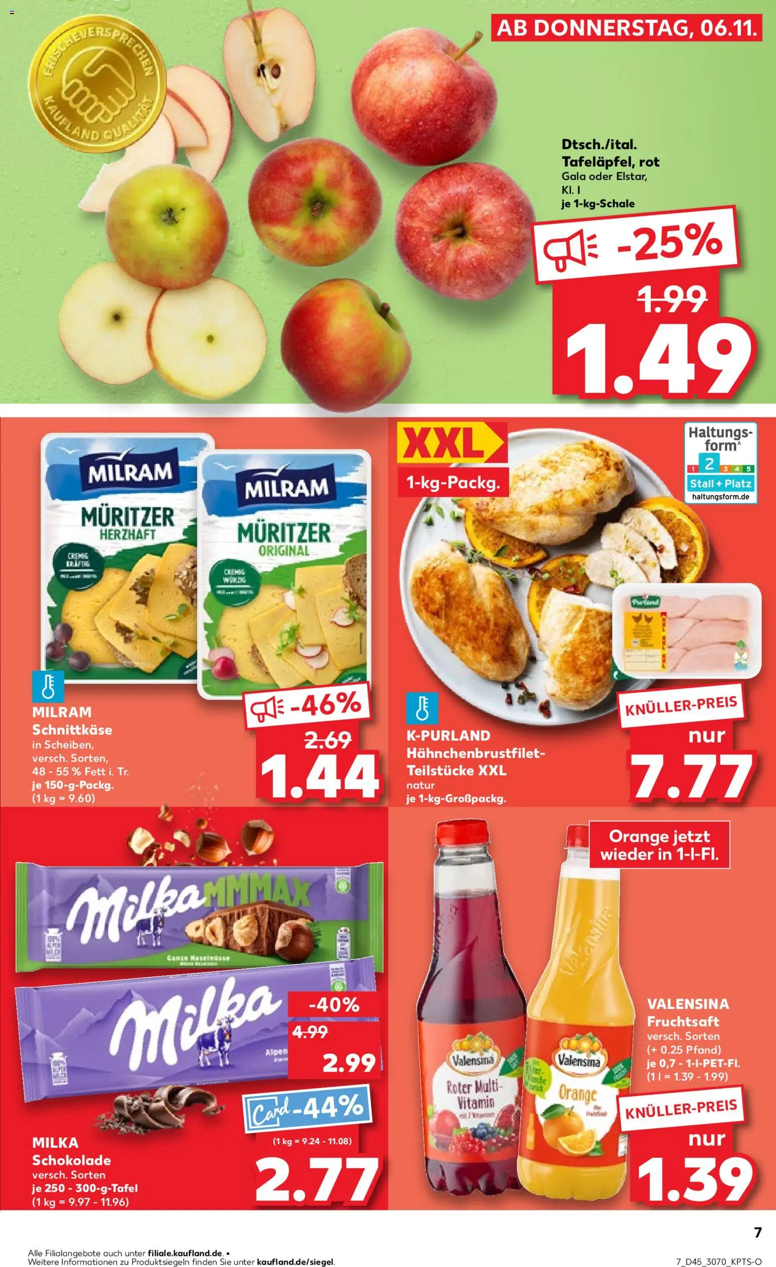 Kaufland prospekt Leipzig	 – gültig ab 09.11.2025 | Seite: 7 | Produkte: Schokolade, Valensina, Milram, Fruchtsaft